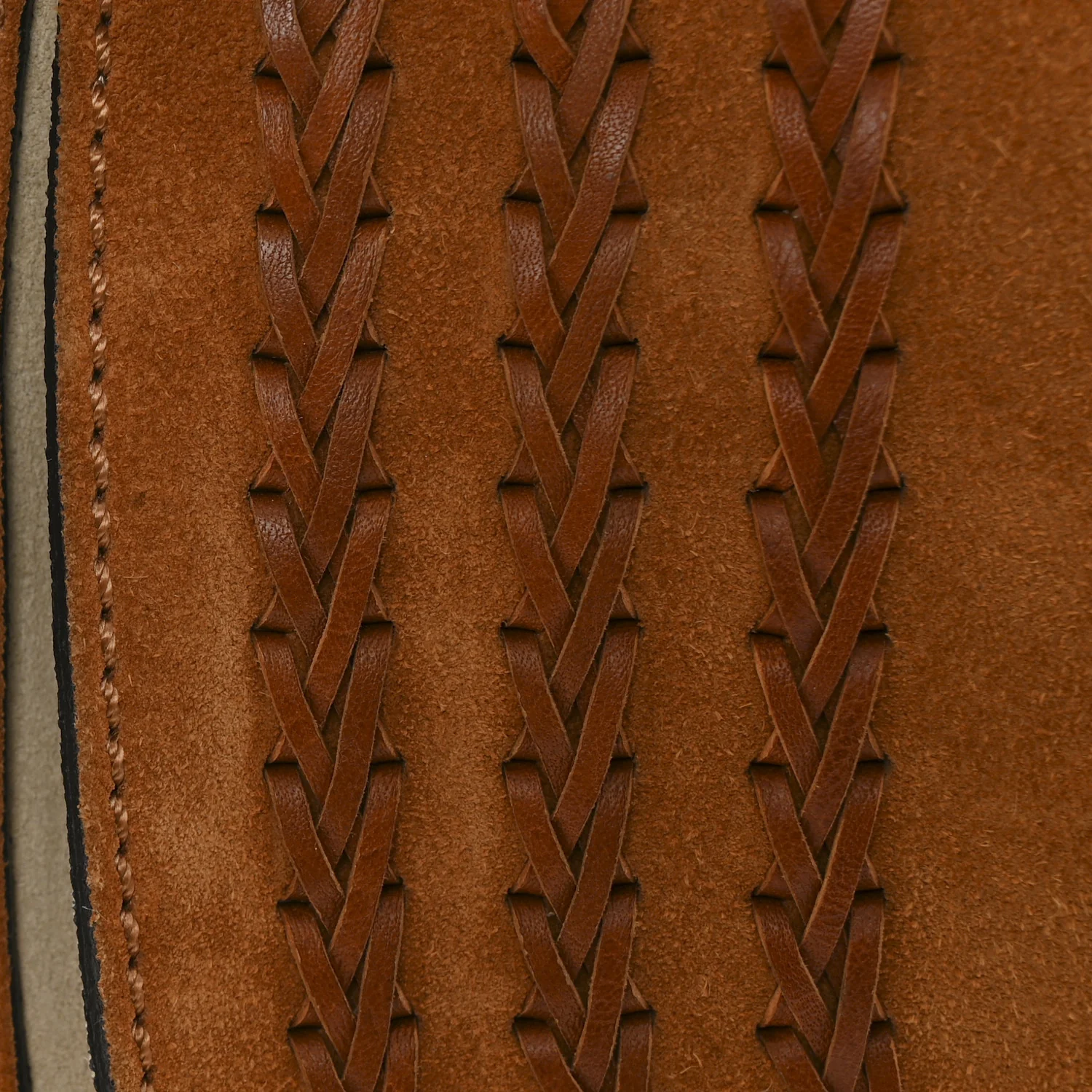 Suede Calfskin Braided Medium Marcie Satchel Caramel - Image 13