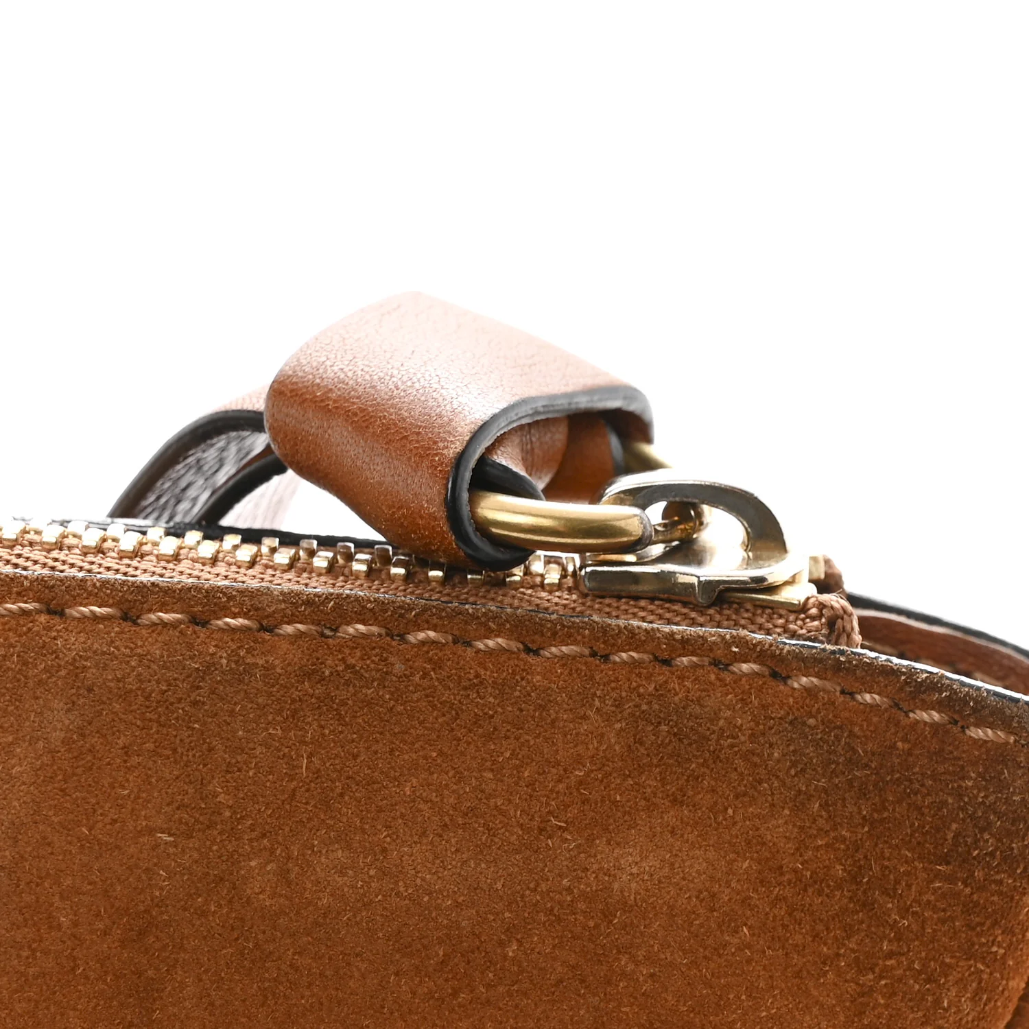 Suede Calfskin Braided Medium Marcie Satchel Caramel - Image 15