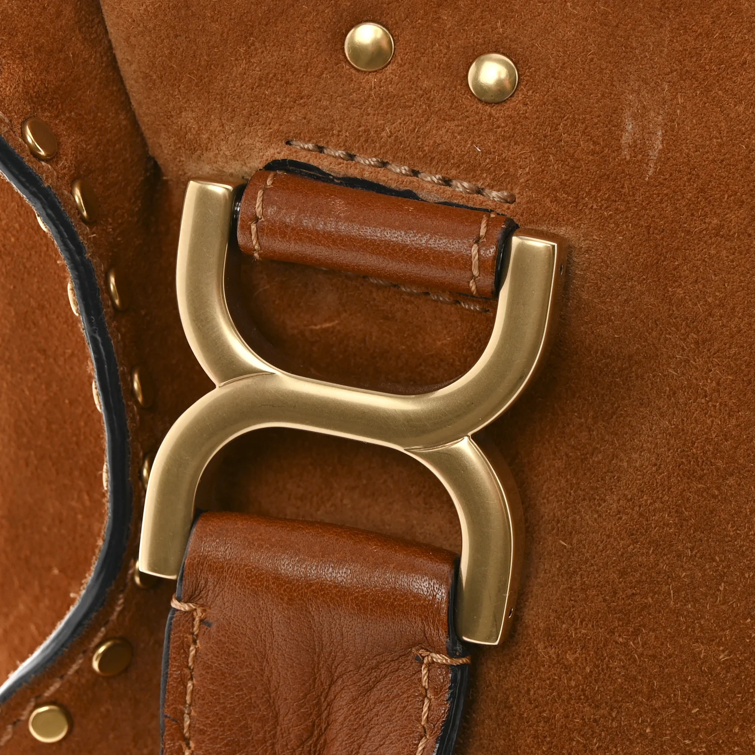Suede Calfskin Braided Medium Marcie Satchel Caramel - Image 16
