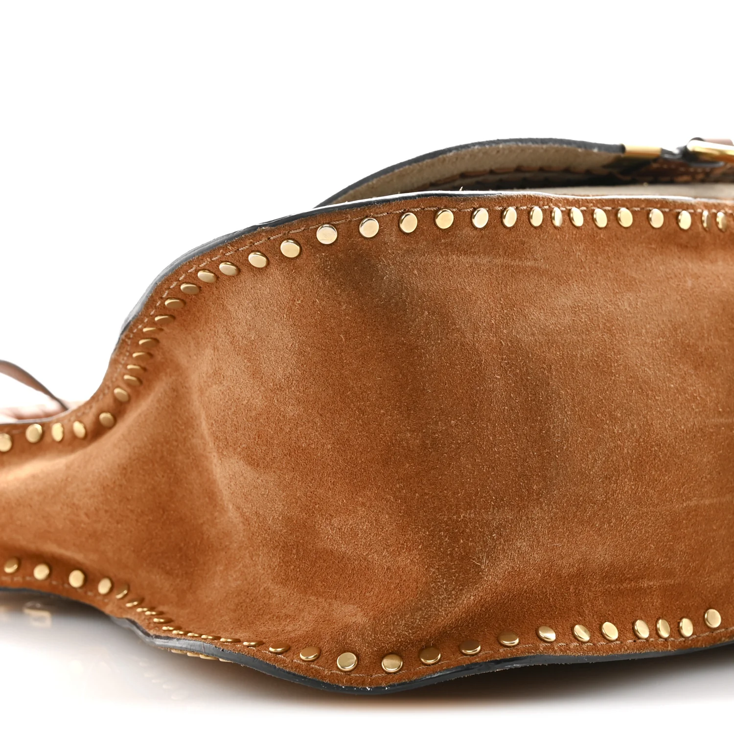 Suede Calfskin Braided Medium Marcie Satchel Caramel - Image 9