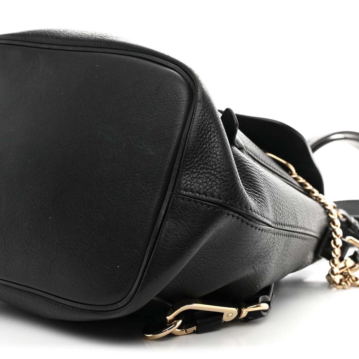 Suede Calfskin Medium Faye Backpack Black - Image 10