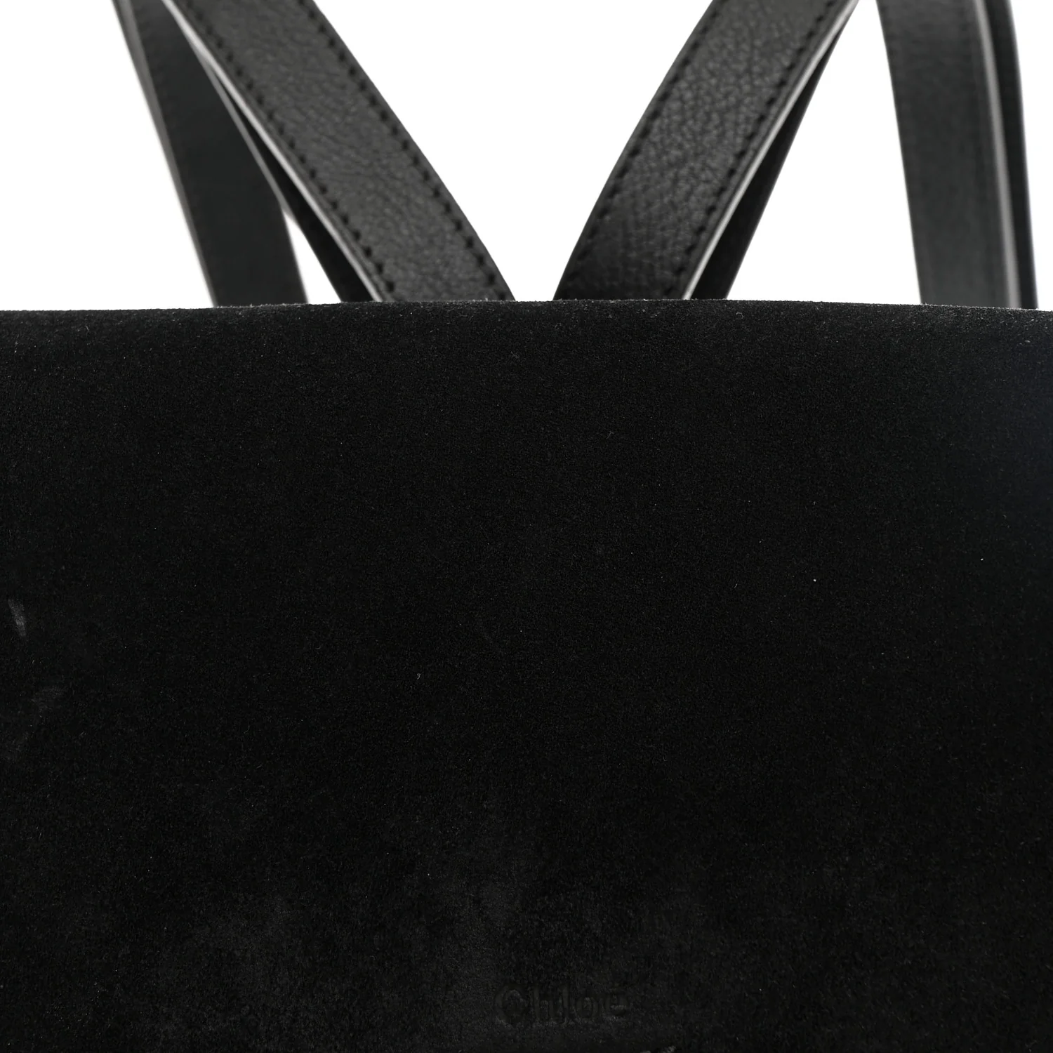 Suede Calfskin Medium Faye Backpack Black - Image 8