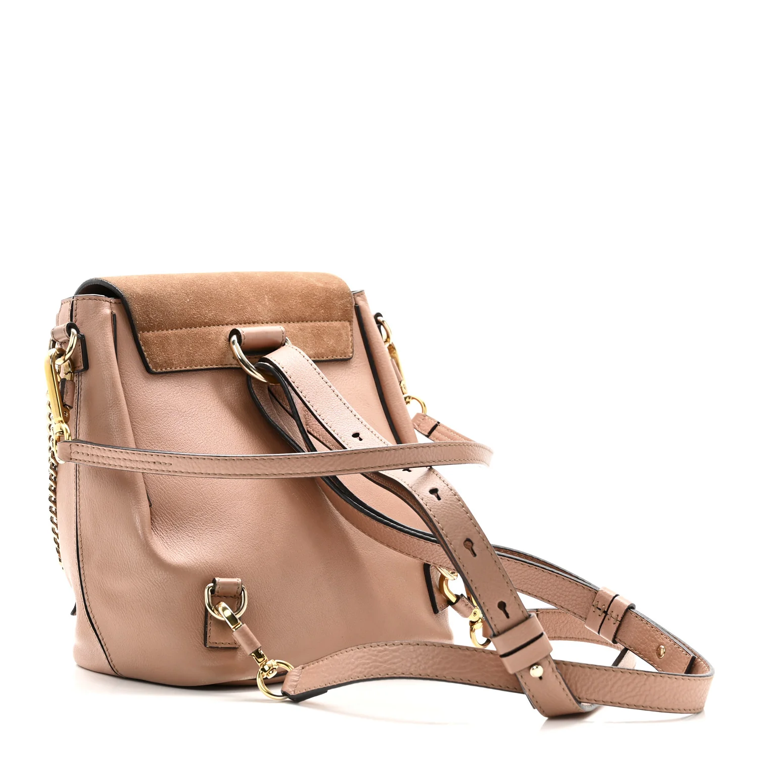 Suede Calfskin Medium Faye Backpack Nougat - Image 3