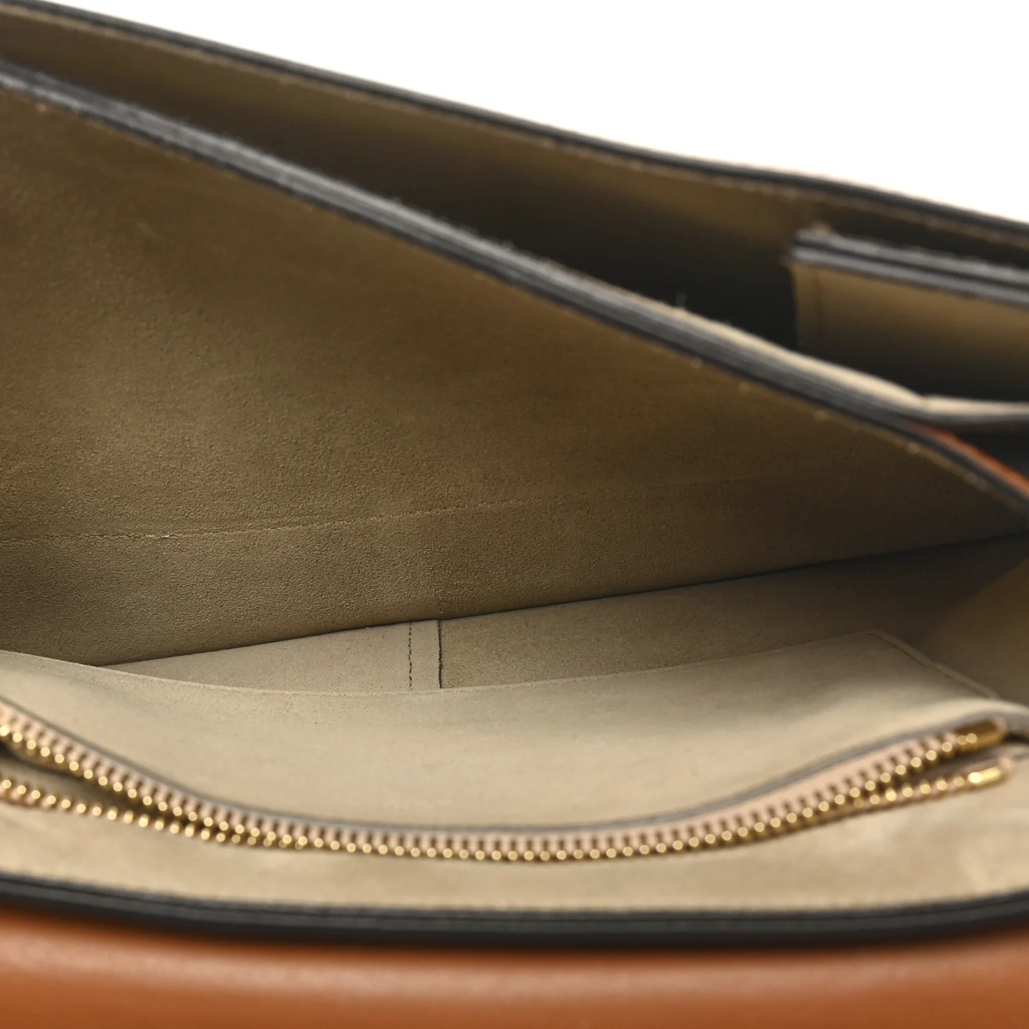 Suede Calfskin Medium Faye Shoulder Bag Caramel - Image 5
