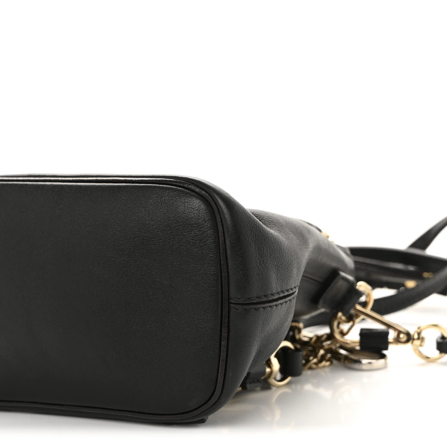 Suede Calfskin Mini Faye Backpack Black - Image 10