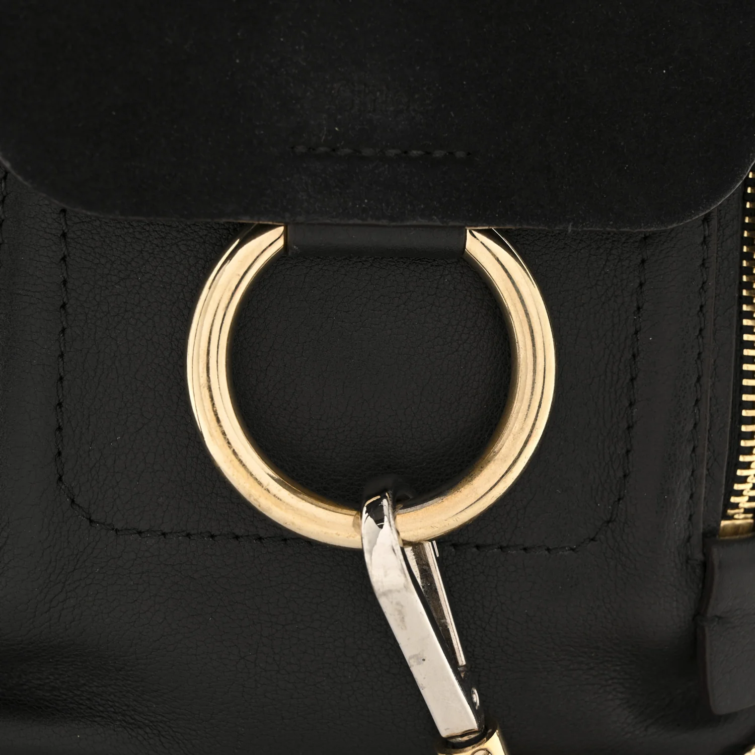 Suede Calfskin Mini Faye Backpack Black - Image 11
