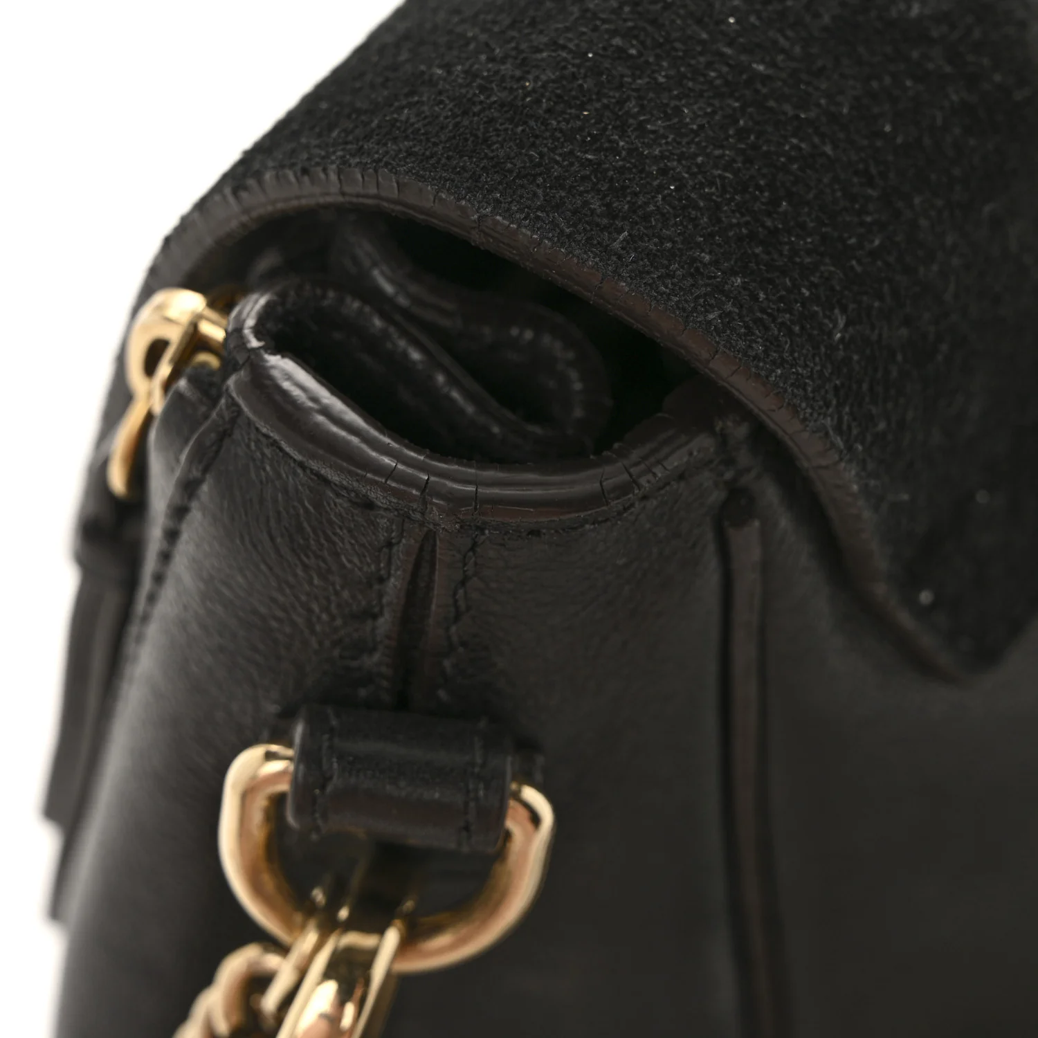 Suede Calfskin Mini Faye Backpack Black - Image 13