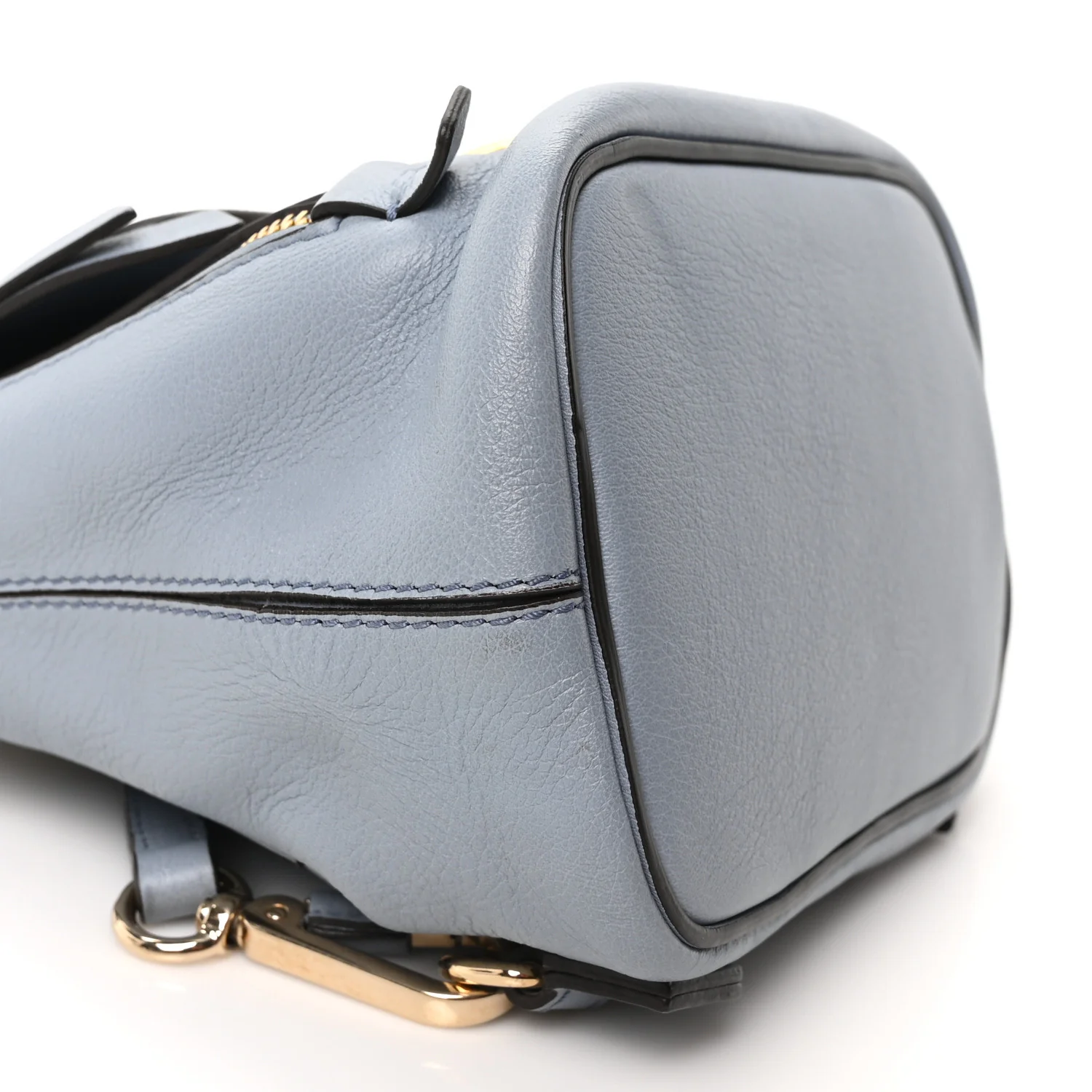 Suede Calfskin Mini Faye Backpack Cloudy Blue - Image 9