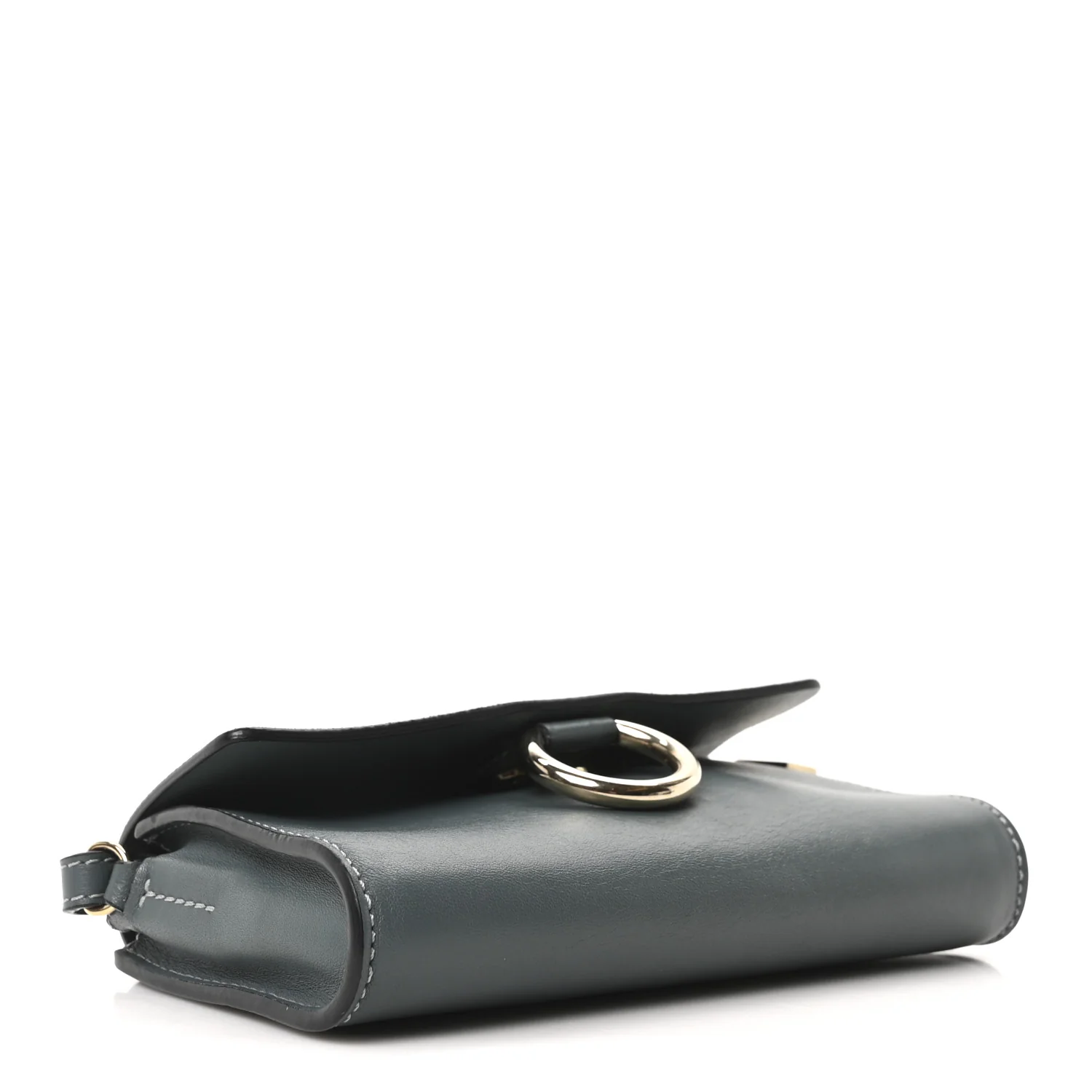 Suede Calfskin Mini Faye Shoulder Bag Cloudy Blue - Image 4