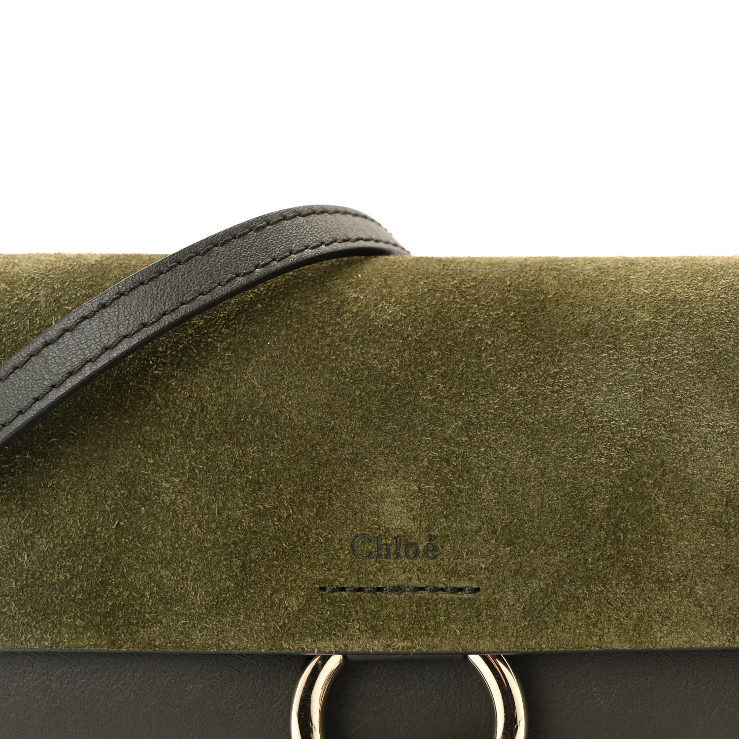 Suede Calfskin Mini Faye Shoulder Bag Deep Forest - Image 8