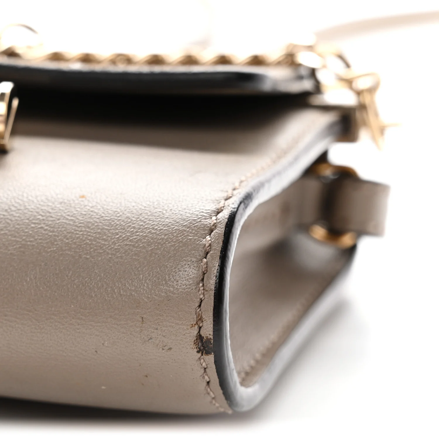 Suede Calfskin Mini Faye Shoulder Bag Motty Grey - Image 11