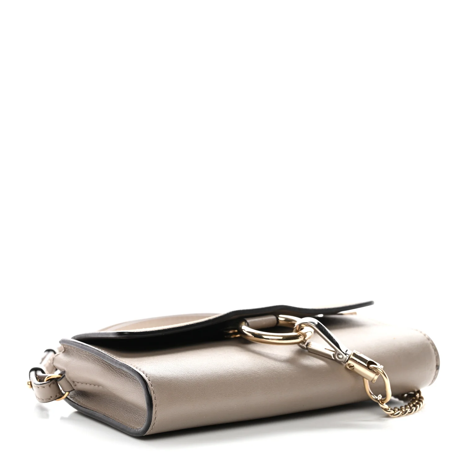 Suede Calfskin Mini Faye Shoulder Bag Motty Grey - Image 4