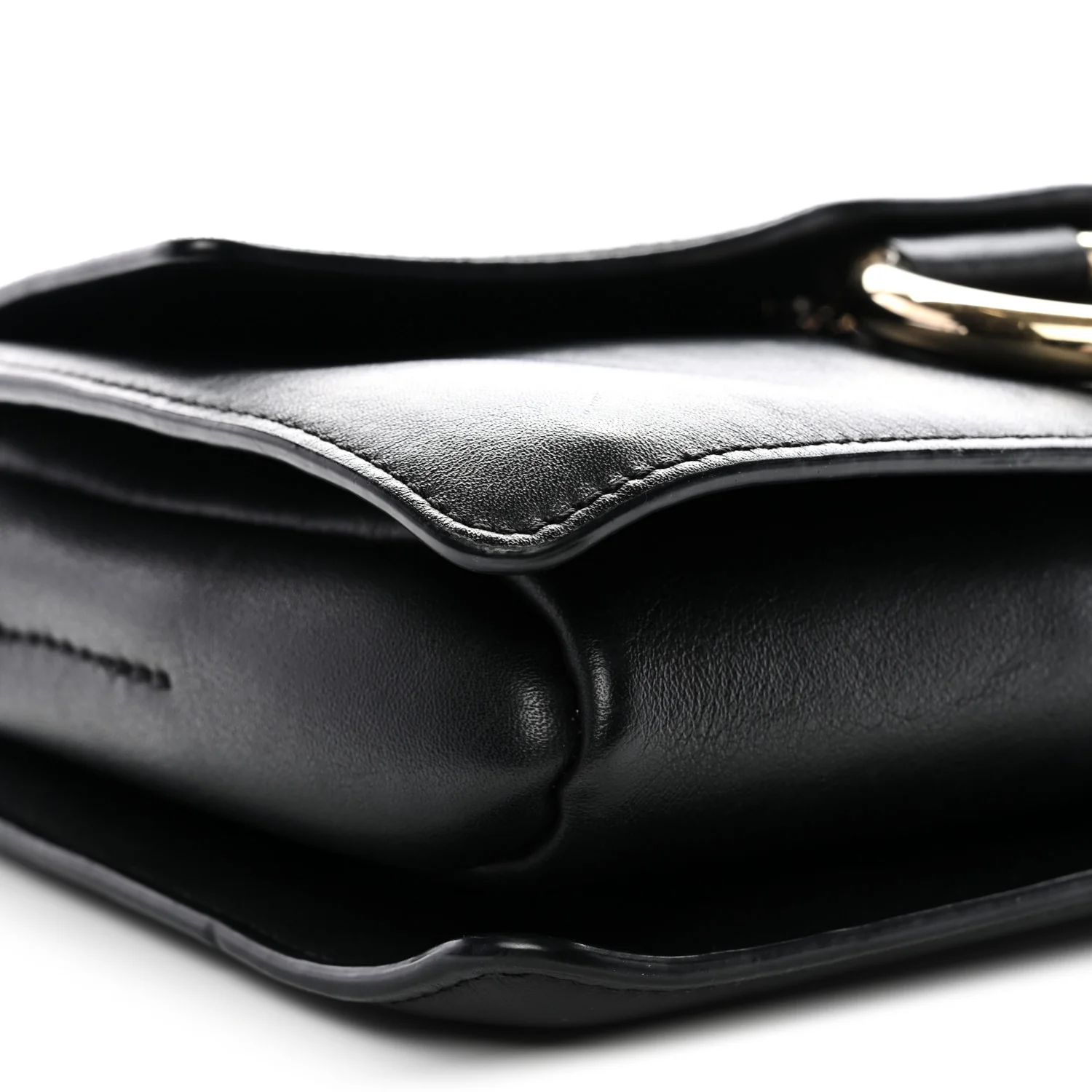 Suede Calfskin Small Faye Shoulder Bag Black - Image 8