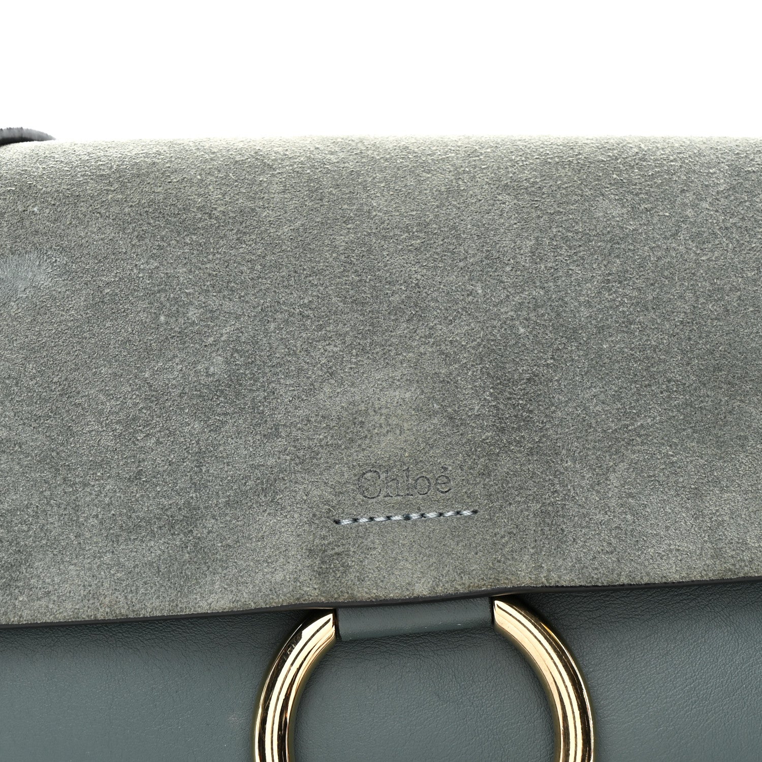 Suede Calfskin Small Faye Shoulder Bag Cloudy Blue - Image 15