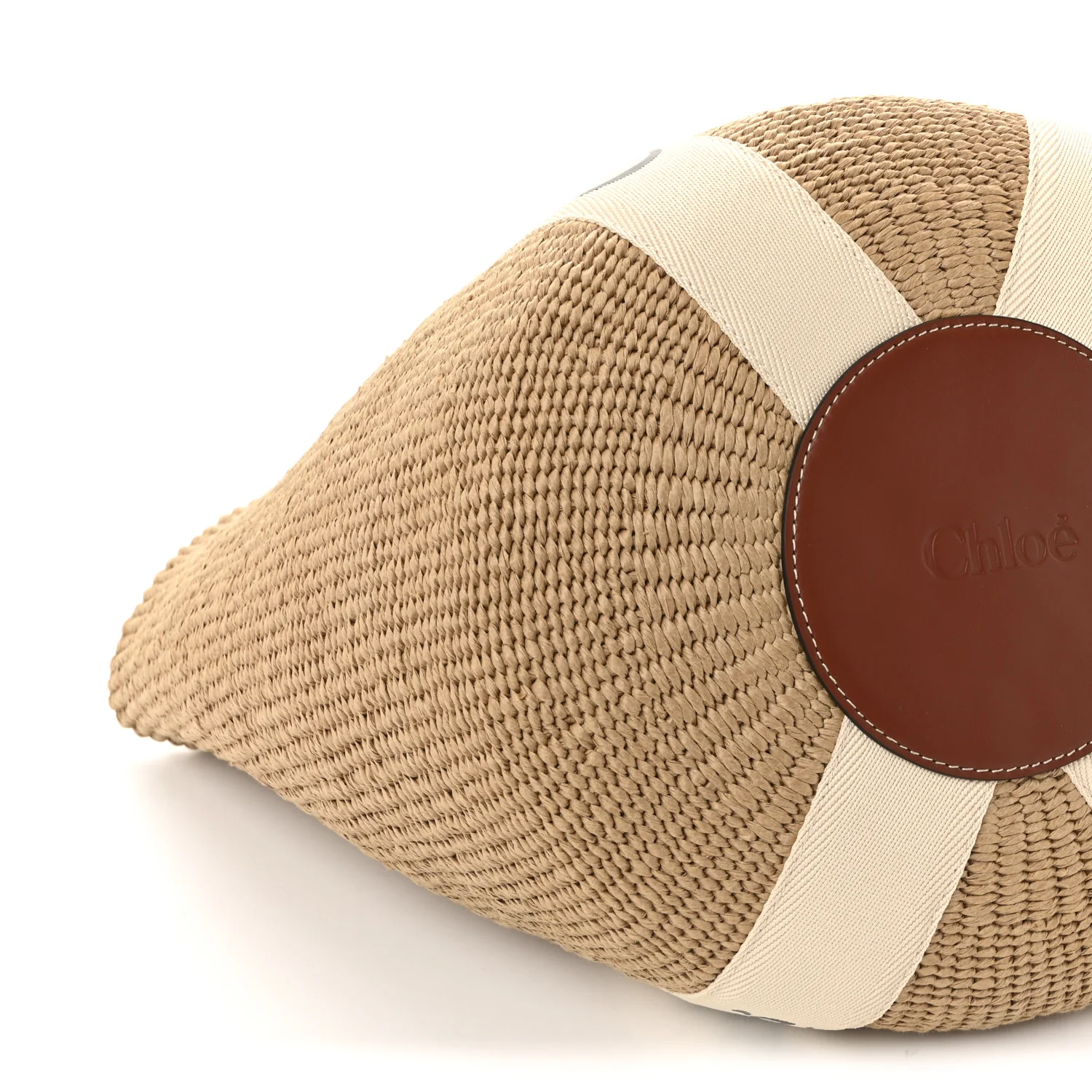 X MIFUKO Raffia Large Woody Basket Bag White - Image 8