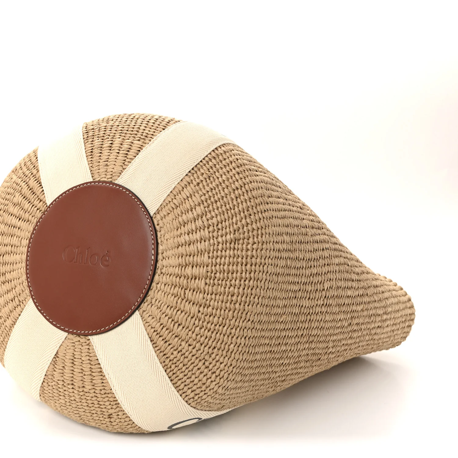 X MIFUKO Raffia Large Woody Basket Bag White - Image 9
