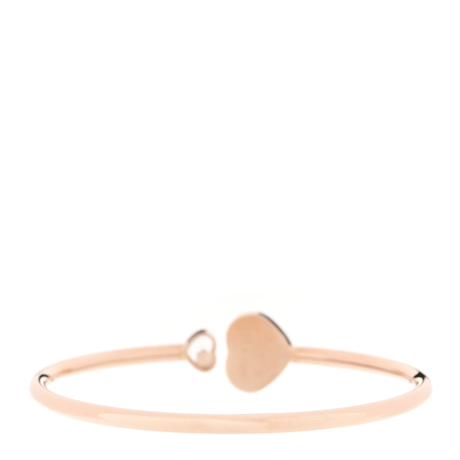 18K Rose Gold Diamond Happy Hearts Pave Bangle Bracelet - Image 2