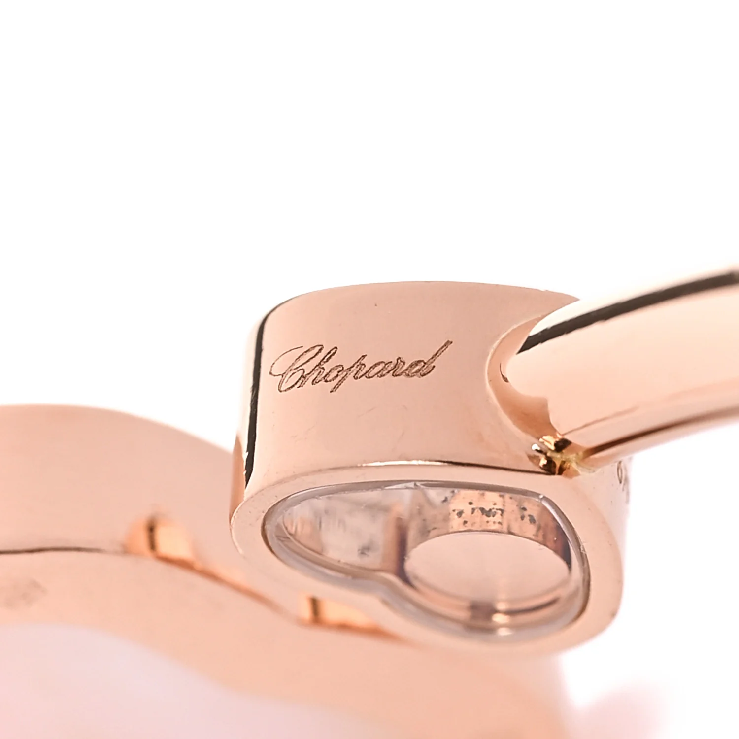 18K Rose Gold Diamond Mother of Pearl Pave Happy Hearts Bangle Bracelet - Image 3