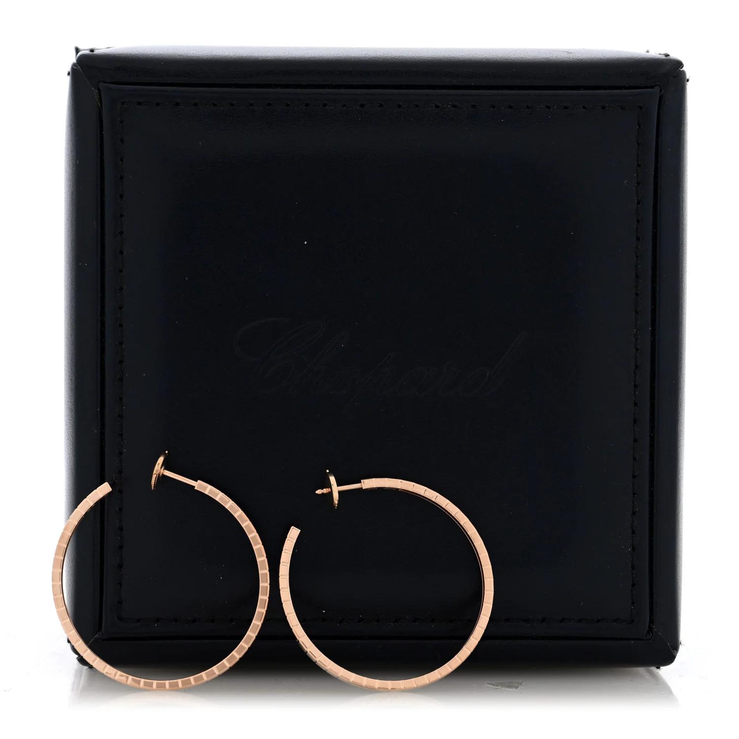 18K Rose Gold Ice Cube Hoop Earrings - Image 5