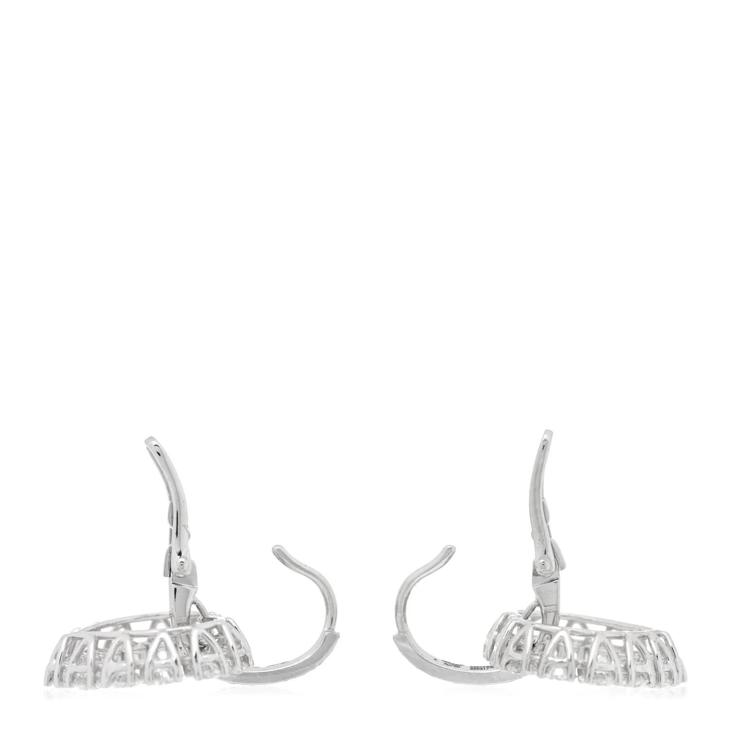 18K White Gold Diamond L'Heure du Diamant Heart Earrings - Image 3
