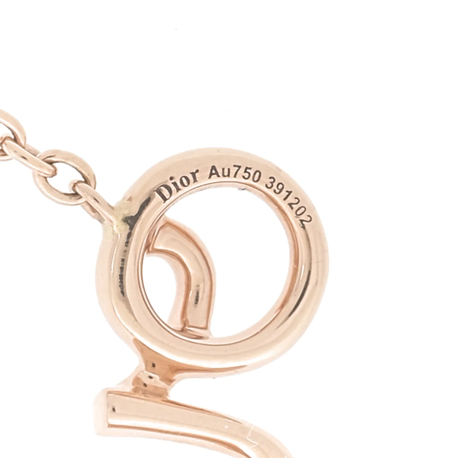 18K Rose Gold Diamond Oui Pendant Necklace - Image 5