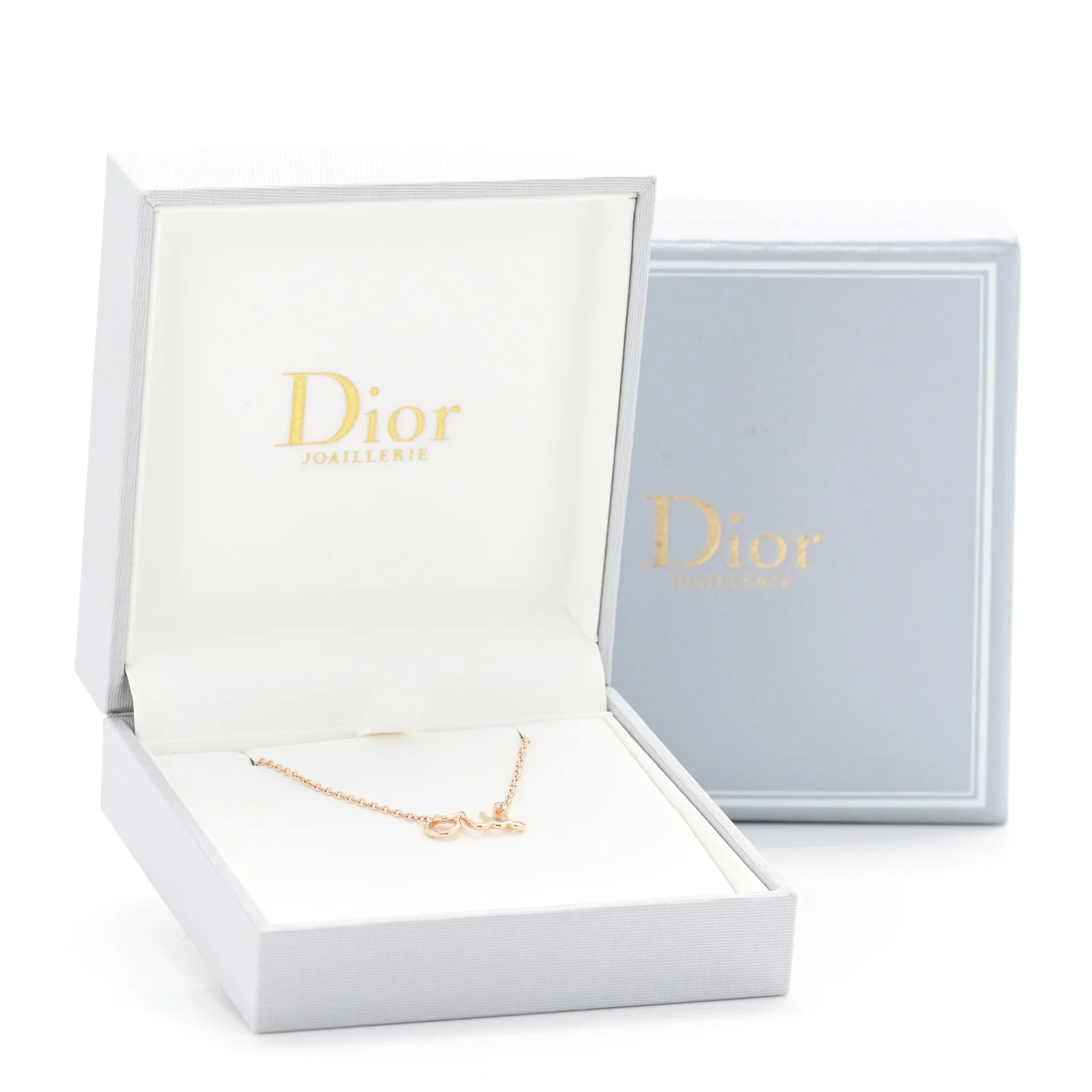 18K Rose Gold Diamond Oui Pendant Necklace - Image 6