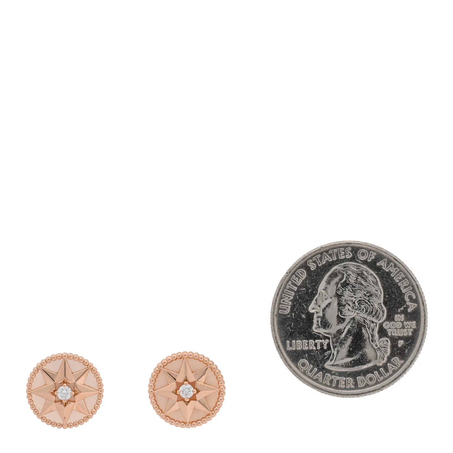 18K Rose Gold Diamond Pink Opal Rose Des Vents Earrings - Image 2