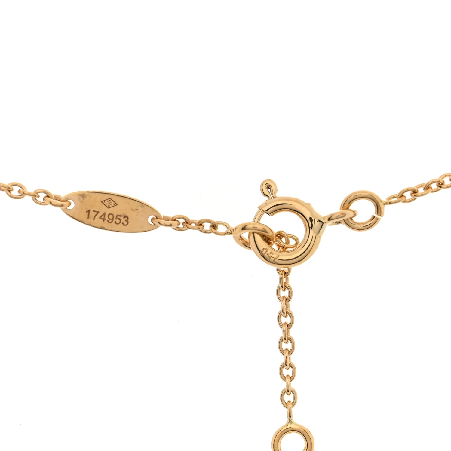 18K Yellow Gold Diamond Mother of Pearl Rose Des Vents 5-Station Necklace - Image 4