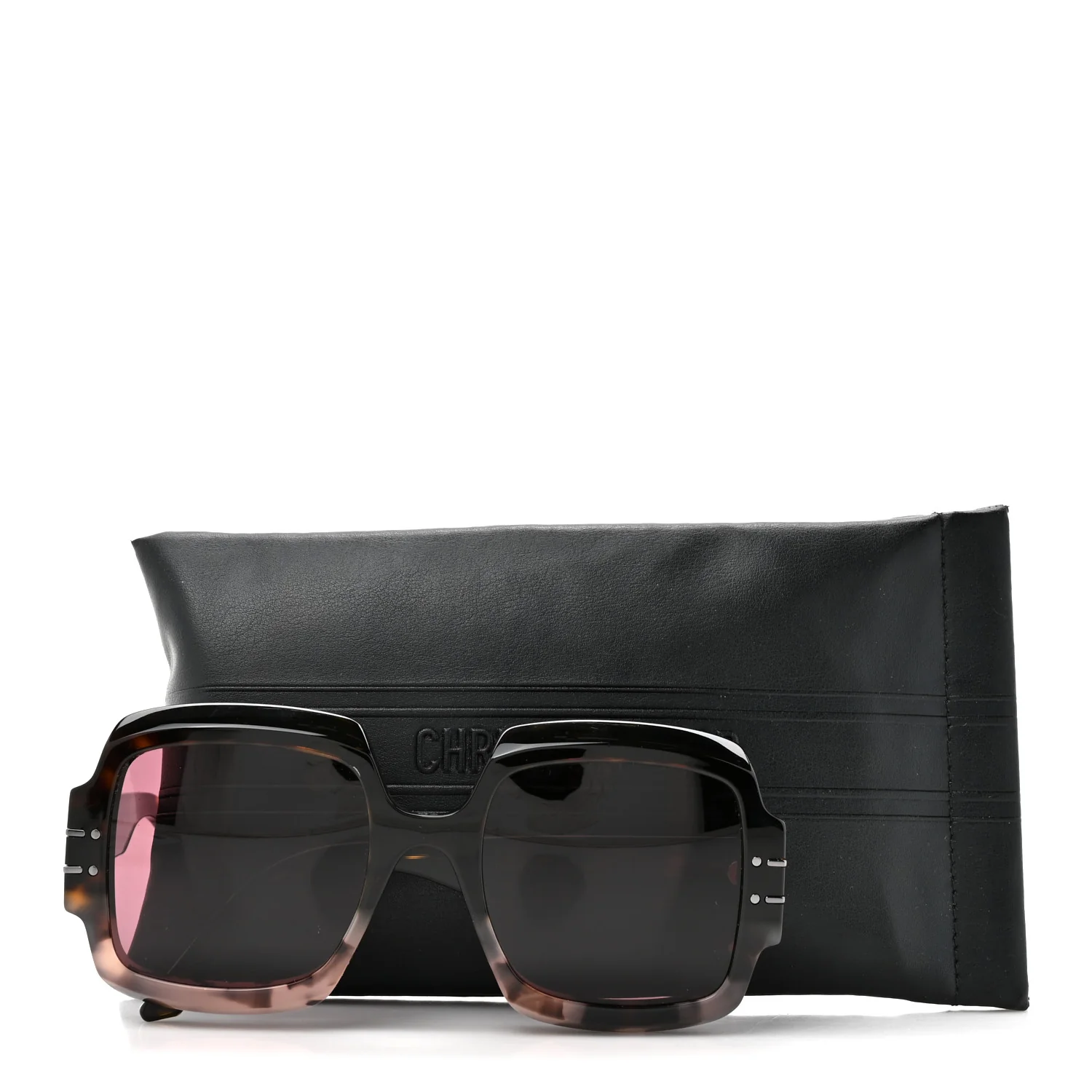 Acetate Diorsignature S1U Square Sunglasses Tortoise - Image 7