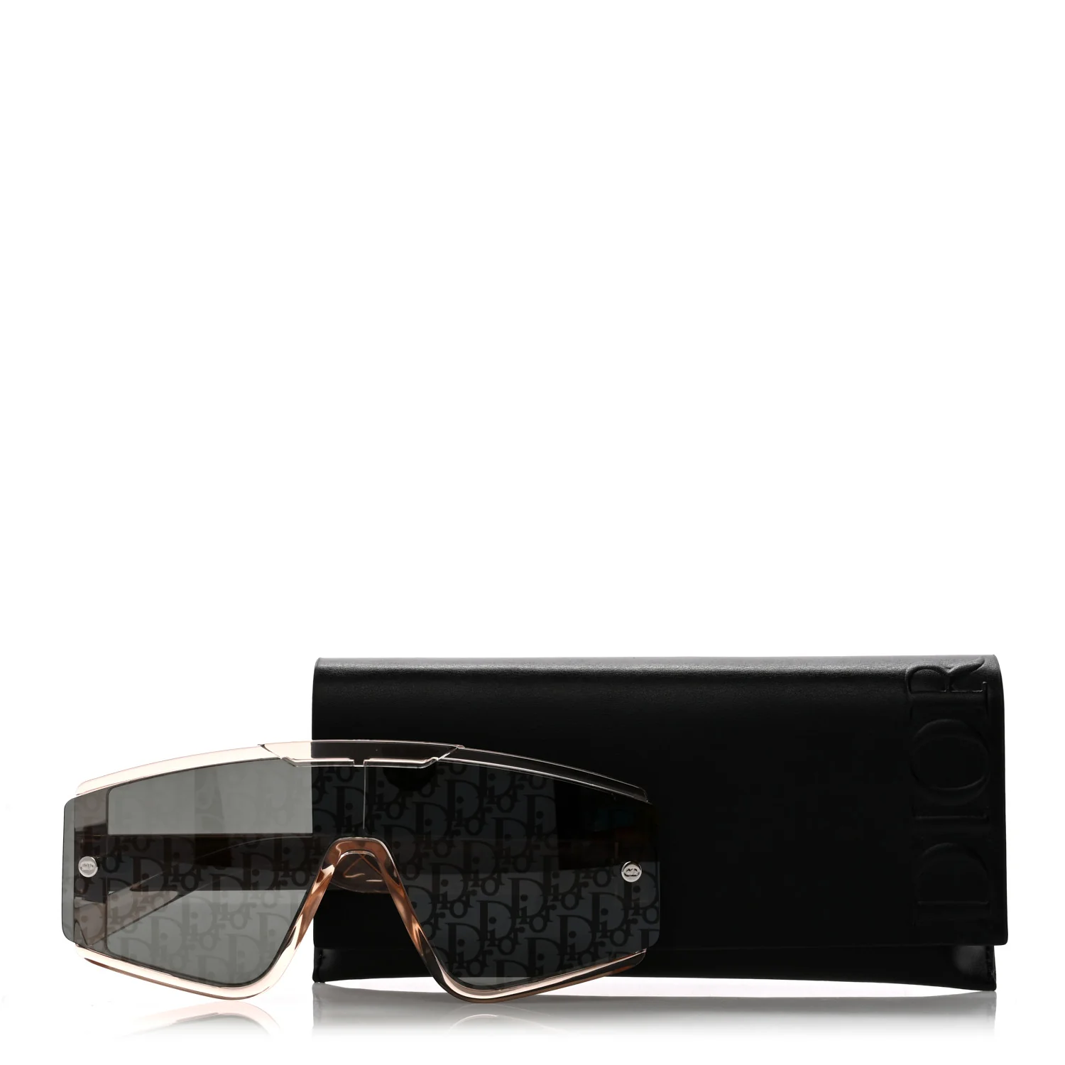 Acetate Diorxtrem MU Oblique Mask Sunglasses Crystal Rose Gold - Image 7