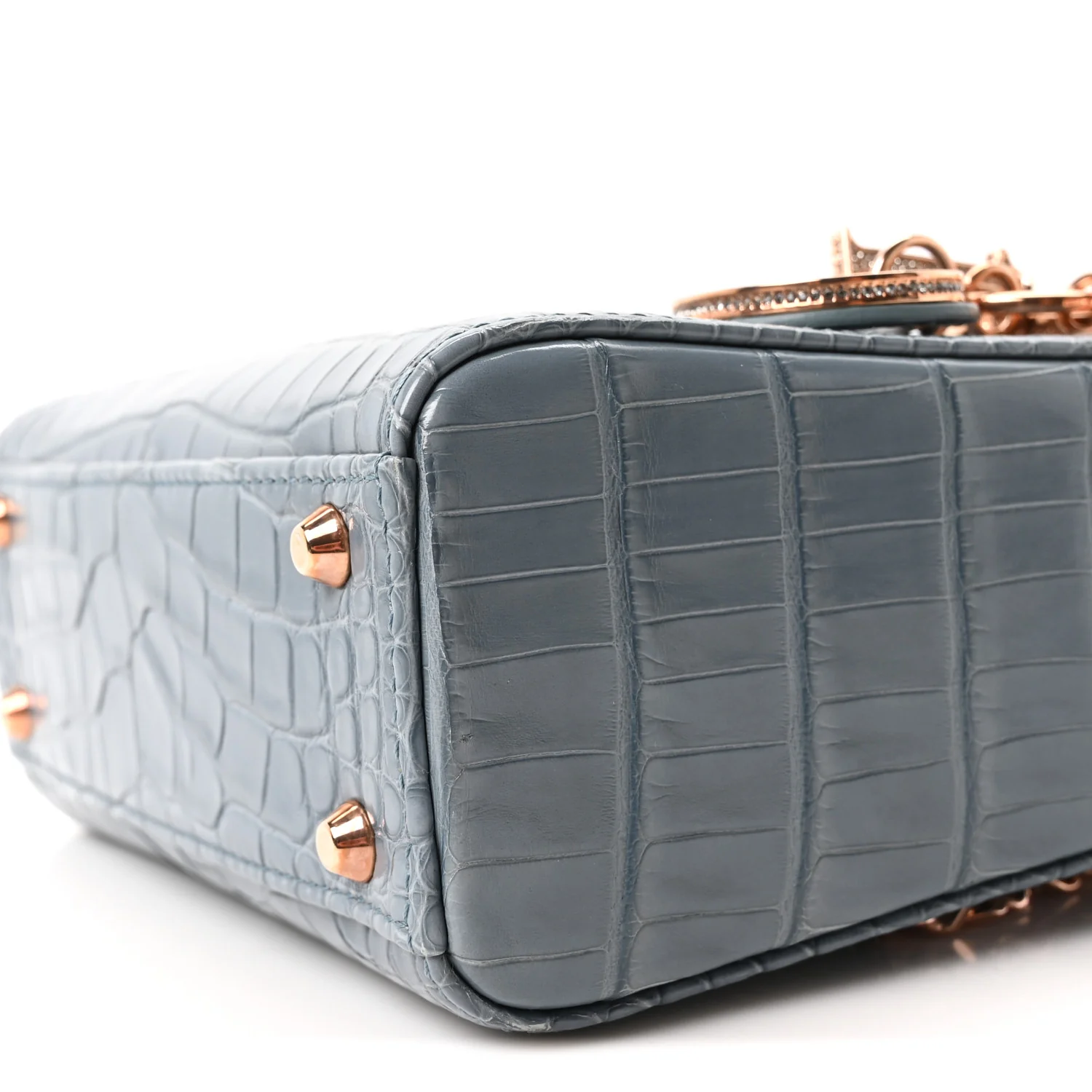 Alligator Crystal Mini Lady Dior Blue - Image 10