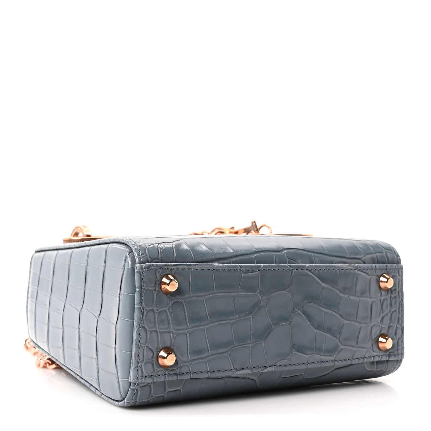 Alligator Crystal Mini Lady Dior Blue - Image 4