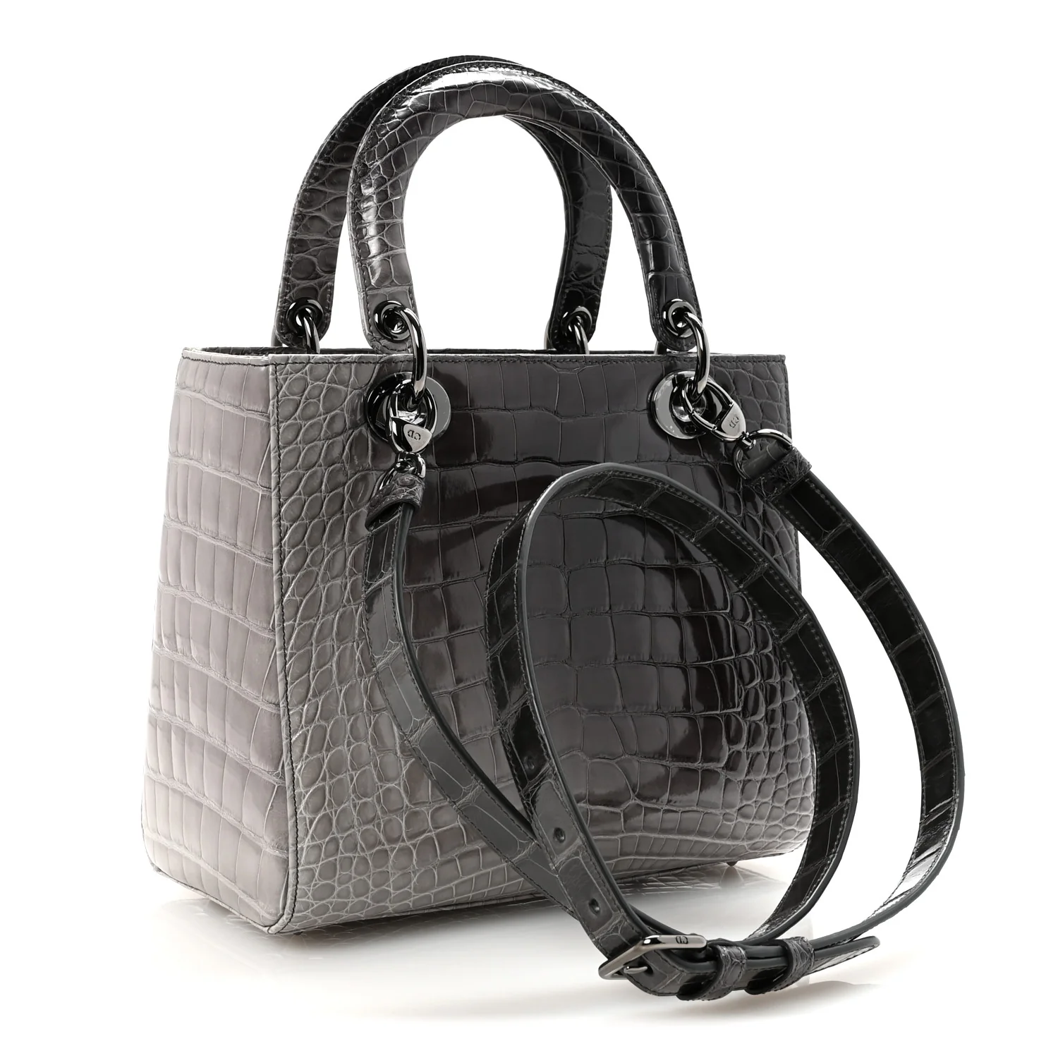 Alligator Medium Lady Dior Grey - Image 3