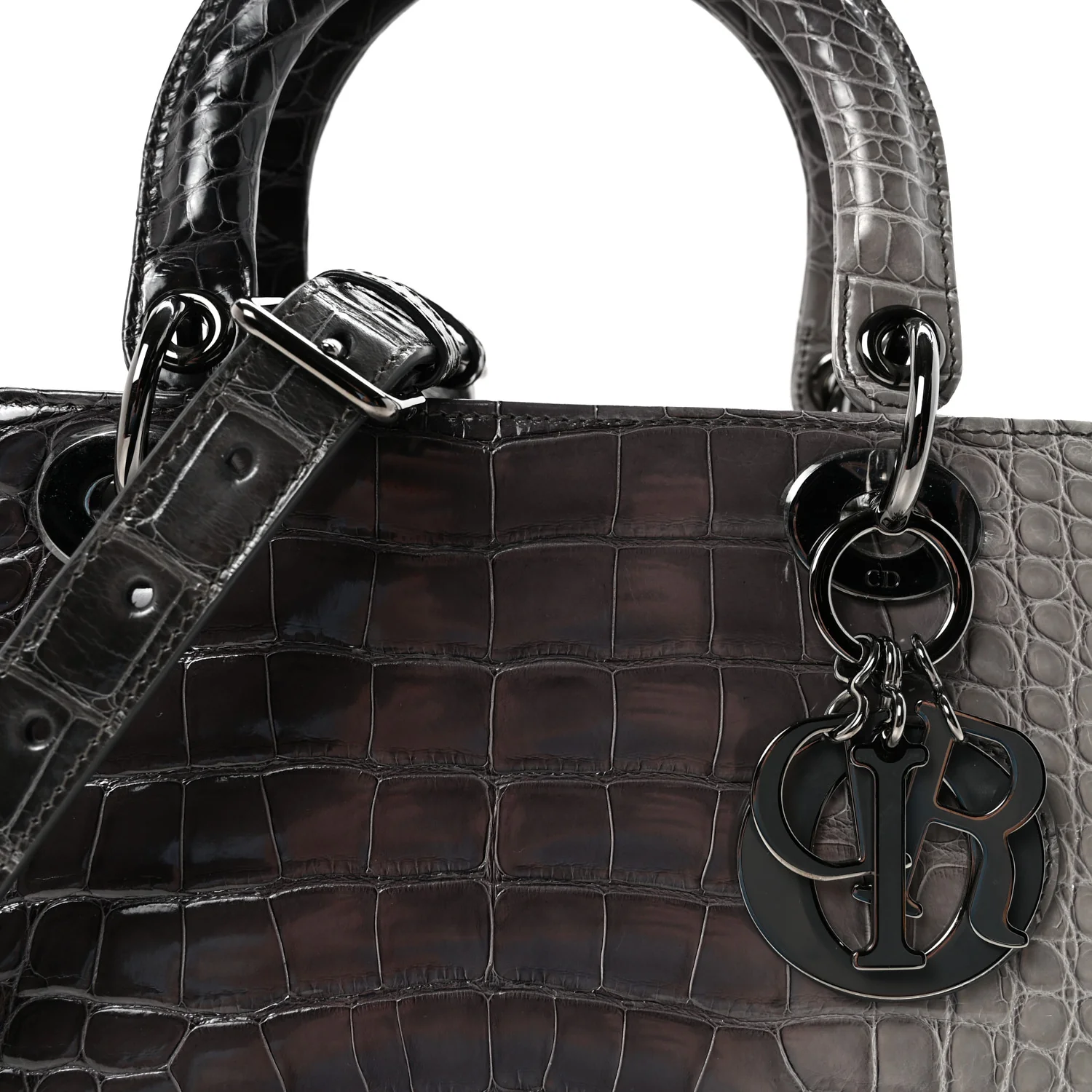 Alligator Medium Lady Dior Grey - Image 7