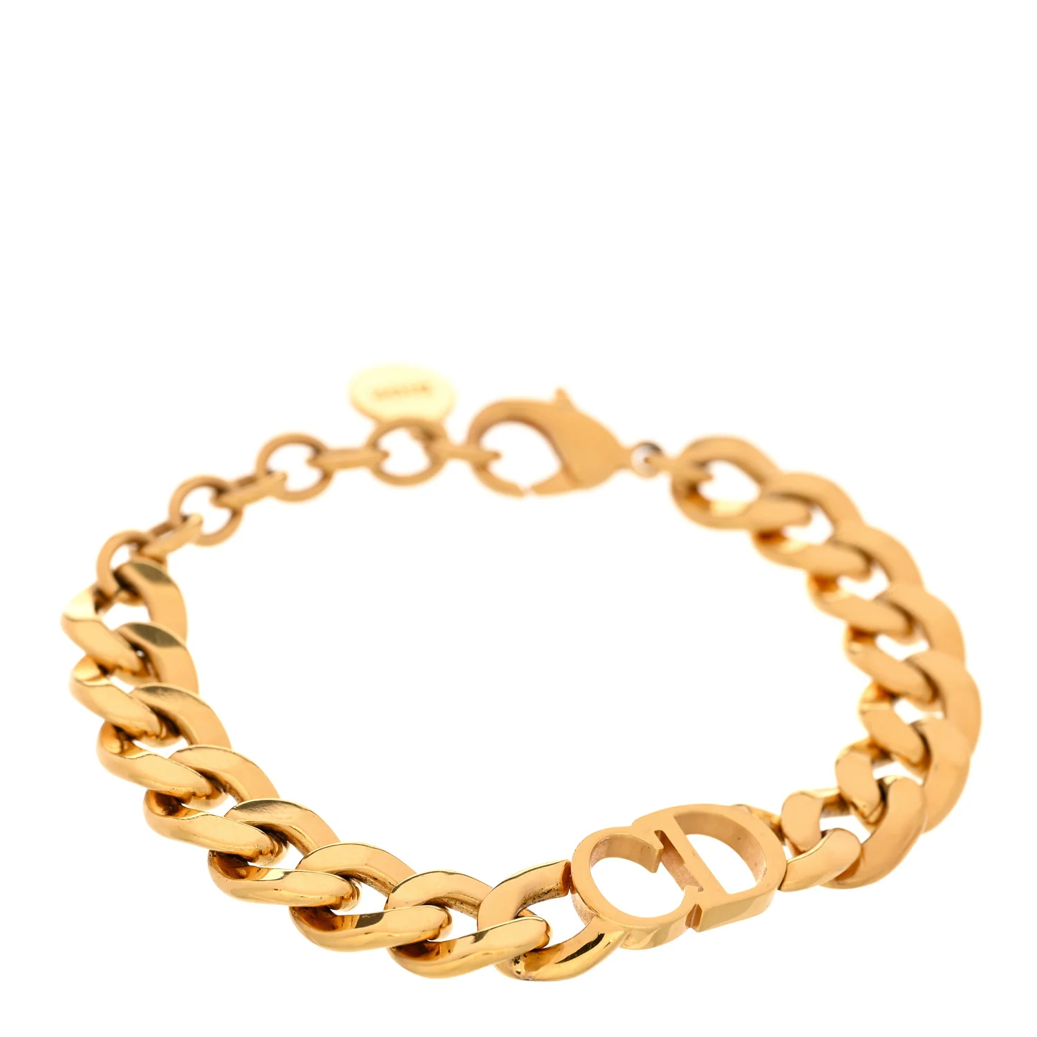 Brass CD Icon Chain Bracelet Gold