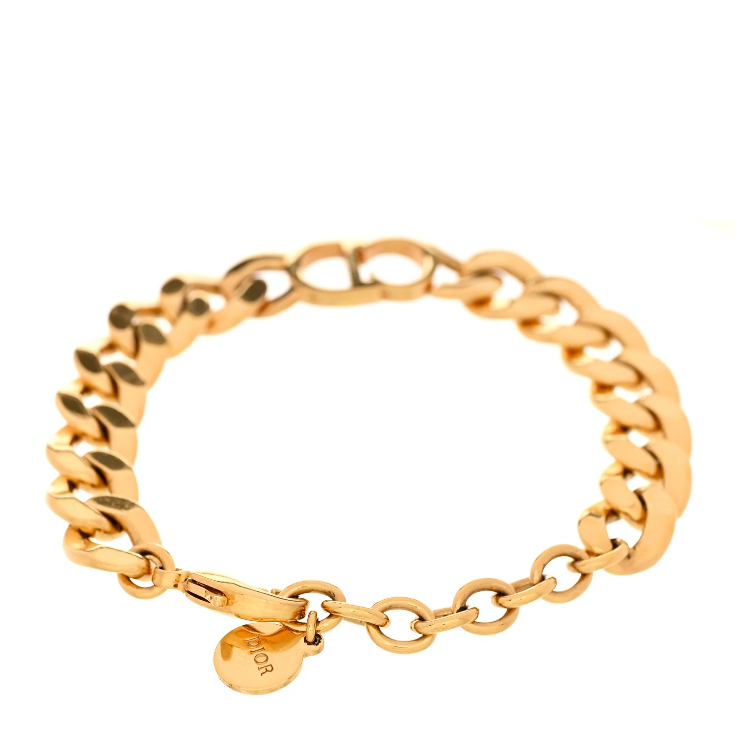 Brass CD Icon Chain Bracelet Gold - Image 2