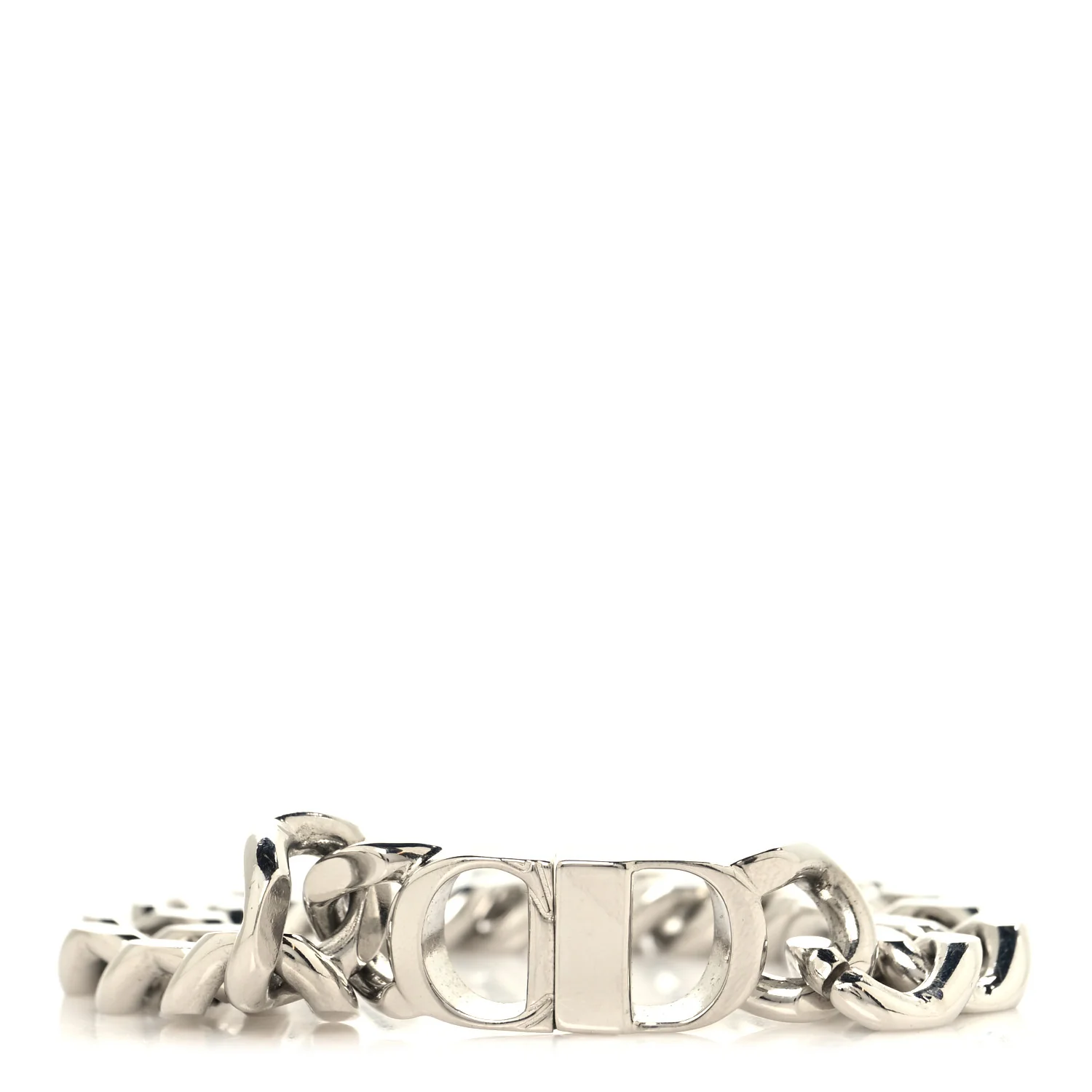 Brass CD Icon Chain Bracelet M Silver