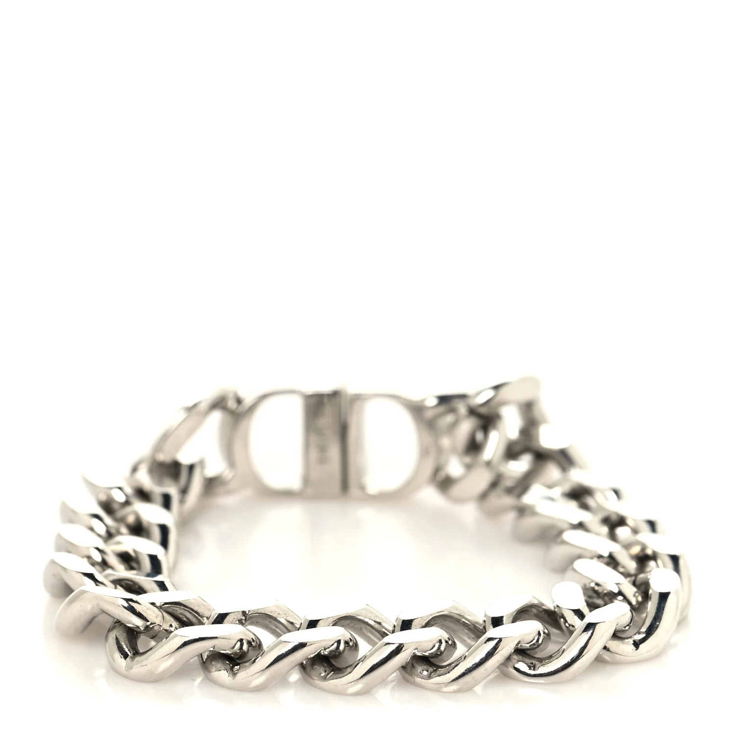 Brass CD Icon Chain Bracelet M Silver - Image 3