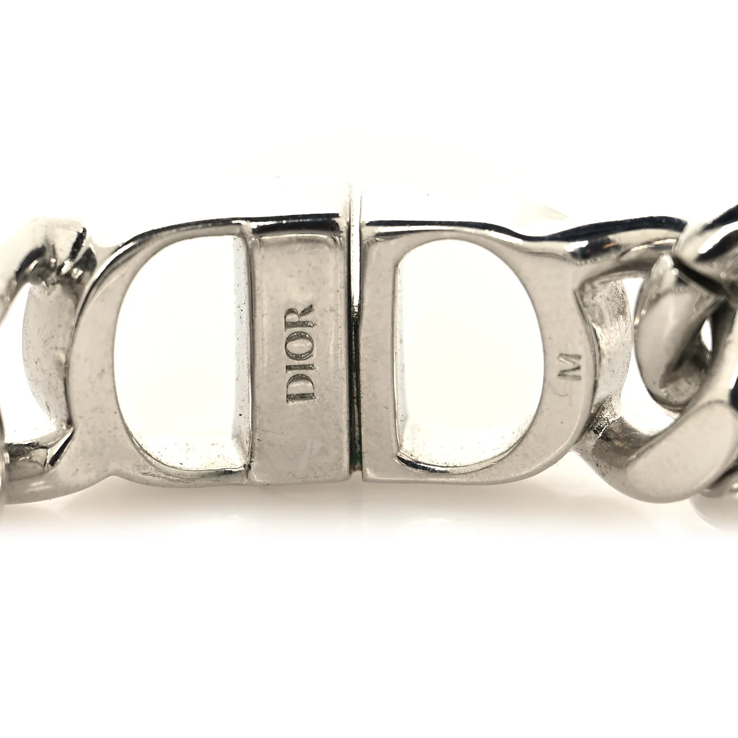 Brass CD Icon Chain Bracelet M Silver - Image 4