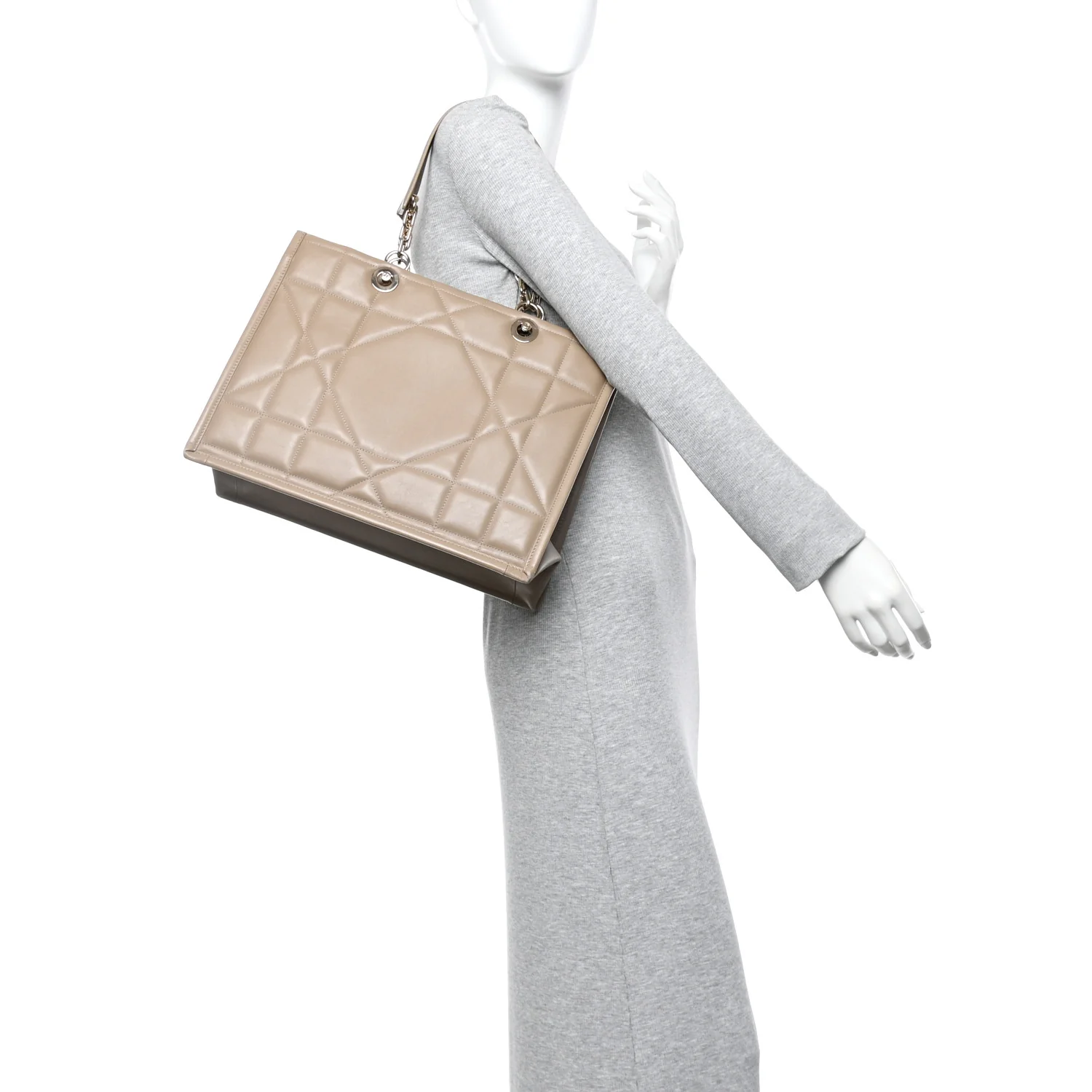 Calfskin Archicannage Medium Essential Tote Beige - Image 2