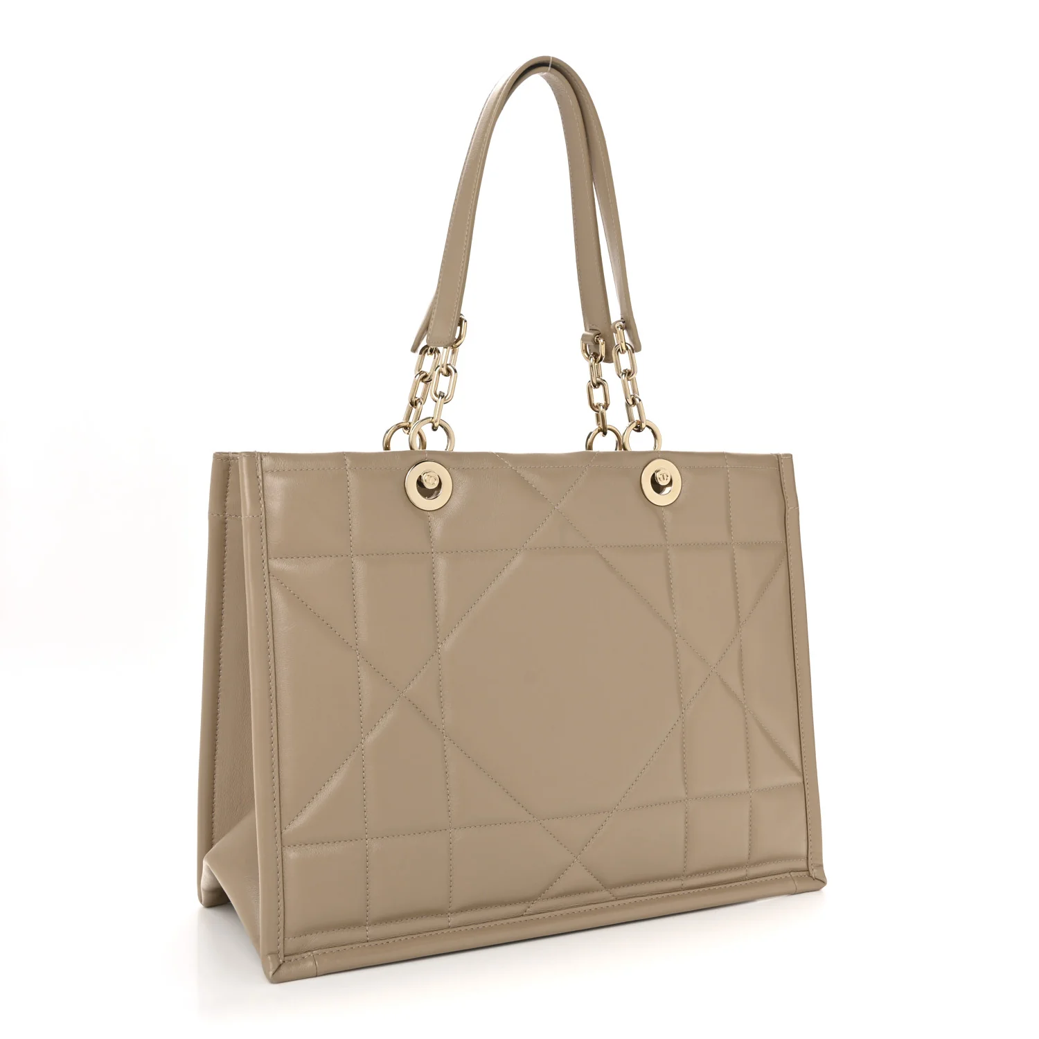 Calfskin Archicannage Medium Essential Tote Beige - Image 3