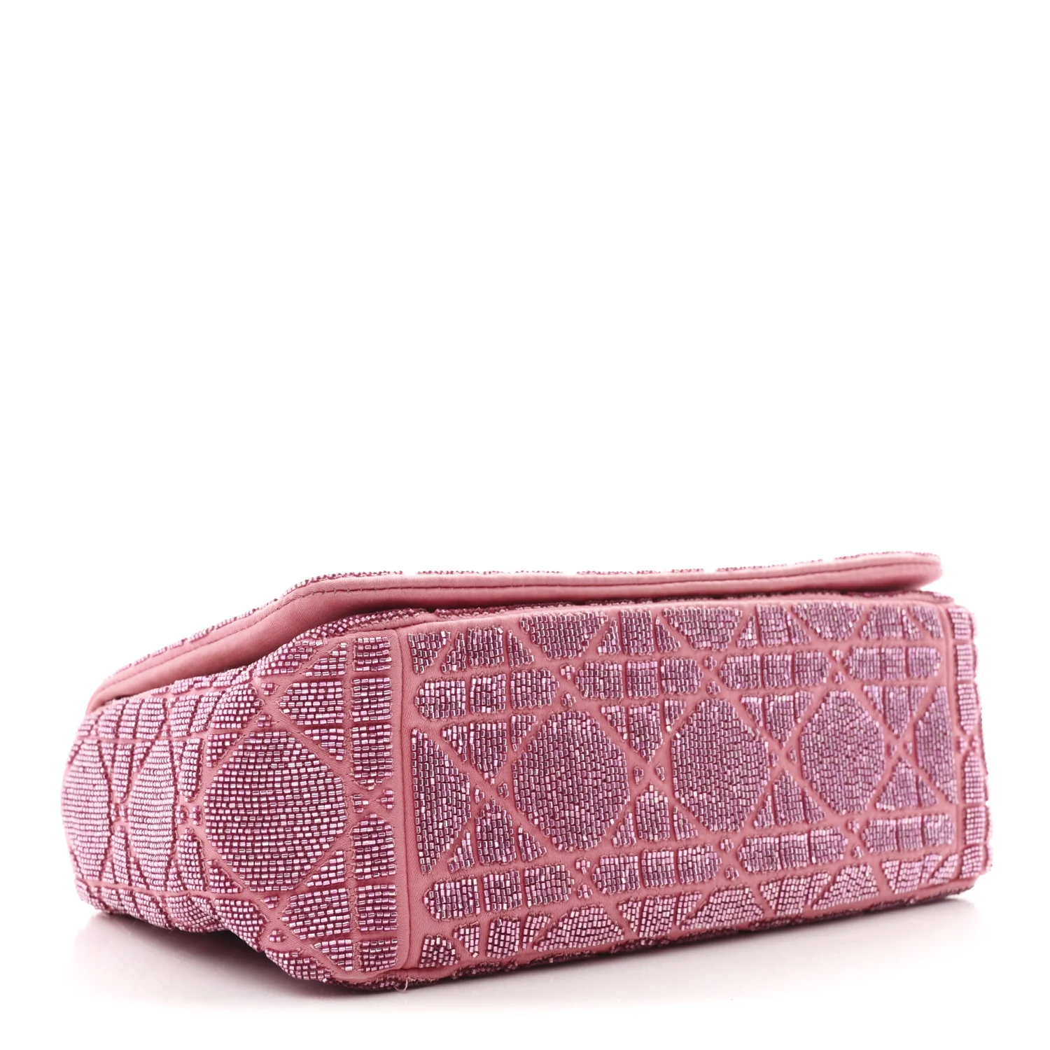 Calfskin Beaded Small Caro Bag Pink - Image 4