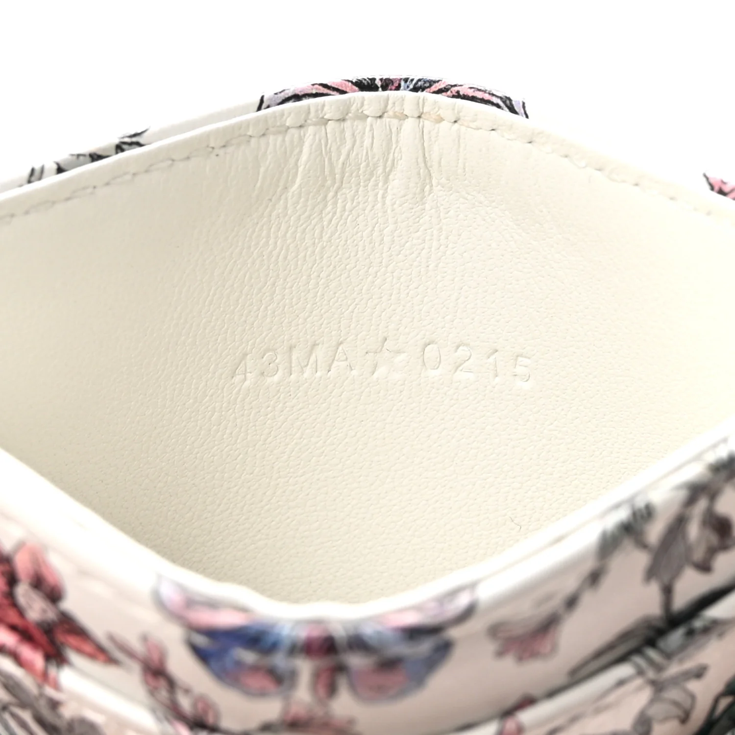 Calfskin Butterfly Printed Caro Five-Slot Card Holder White Multicolor - Image 7