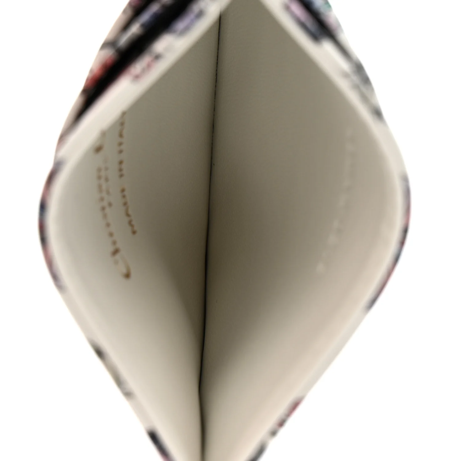Calfskin Butterfly Printed Caro Five-Slot Card Holder White Multicolor - Image 5