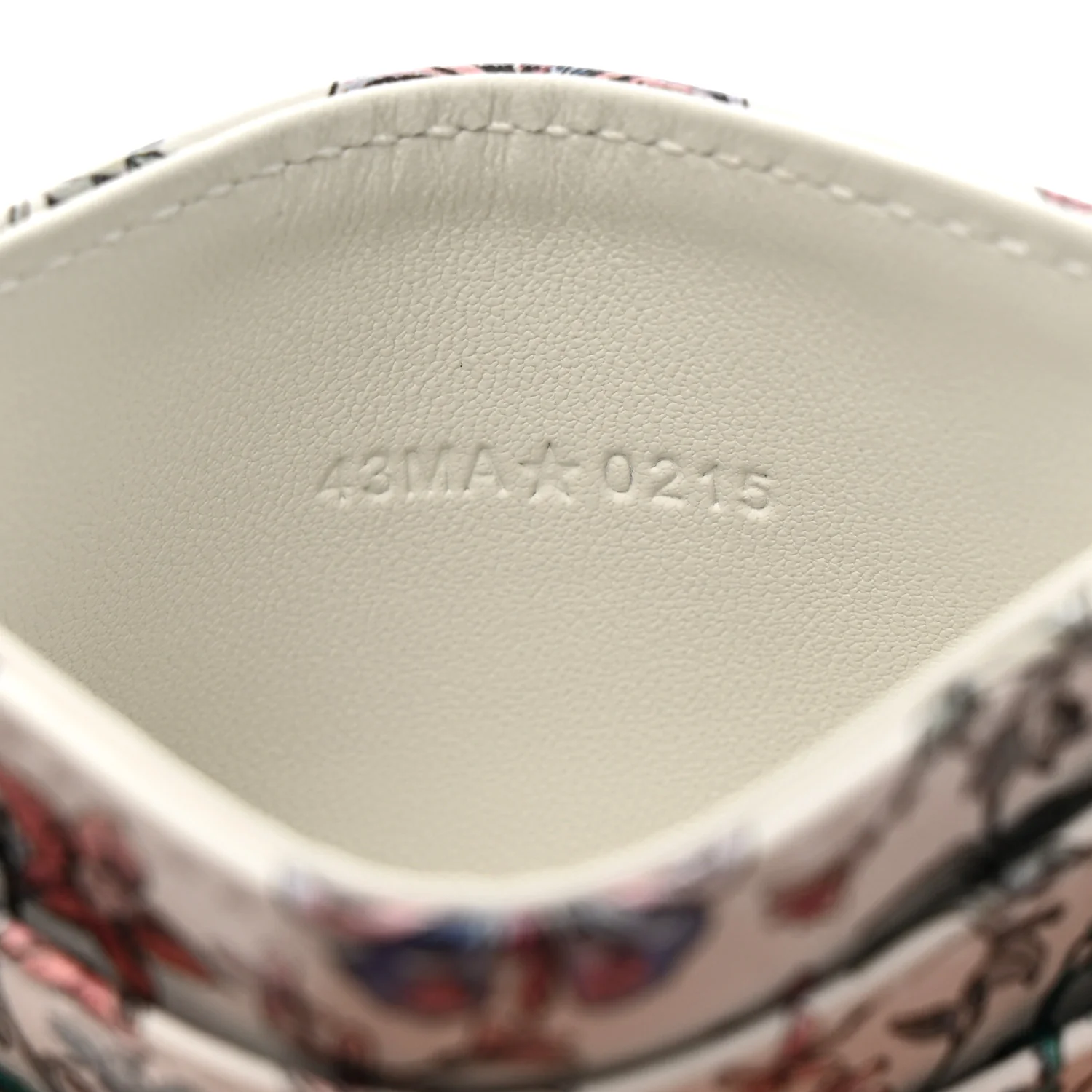 Calfskin Butterfly Printed Caro Five-Slot Card Holder White Multicolor - Image 7