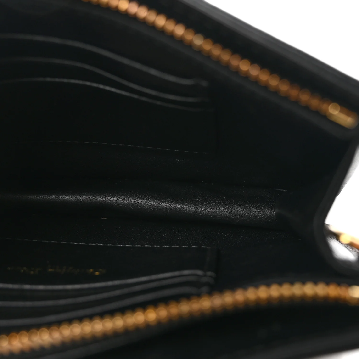 Calfskin Cannage Caro Zipped Pouch With Chain Black - Image 5