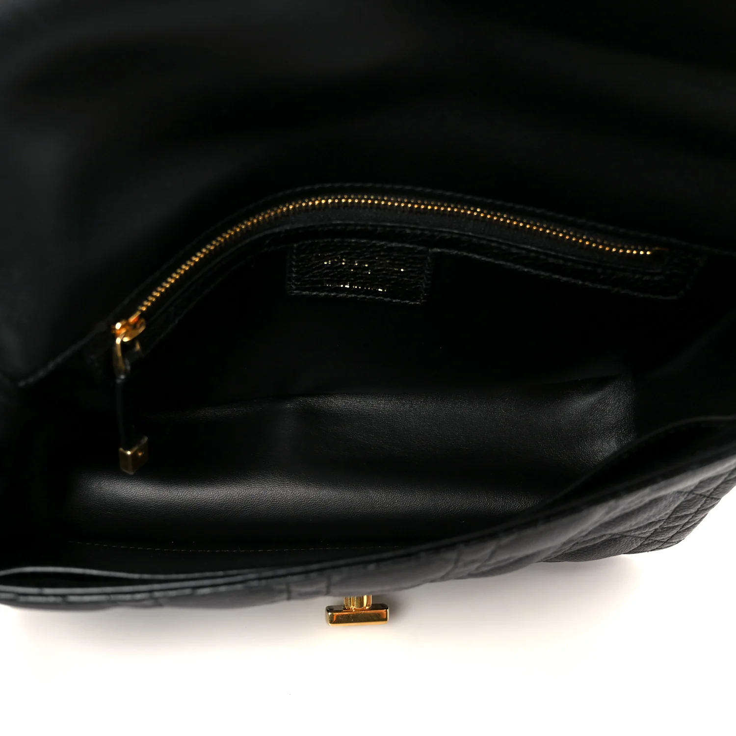 Calfskin Cannage Medium Caro Bag Black - Image 5