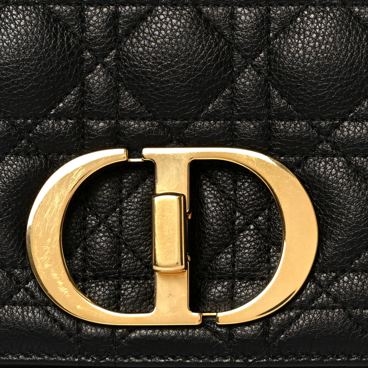 Calfskin Cannage Medium Caro Bag Black - Image 8