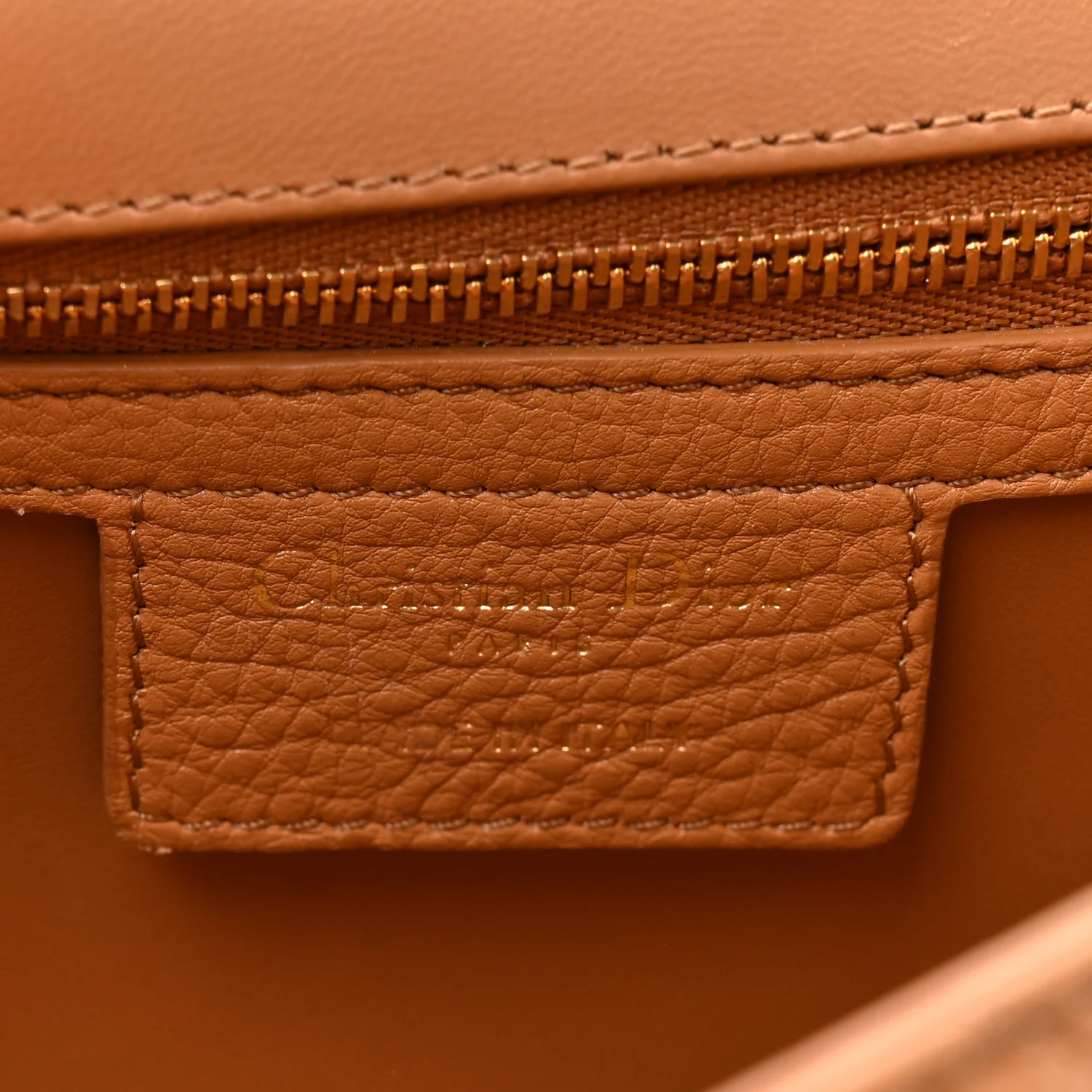 Calfskin Cannage Medium Caro Bag Tan - Image 6