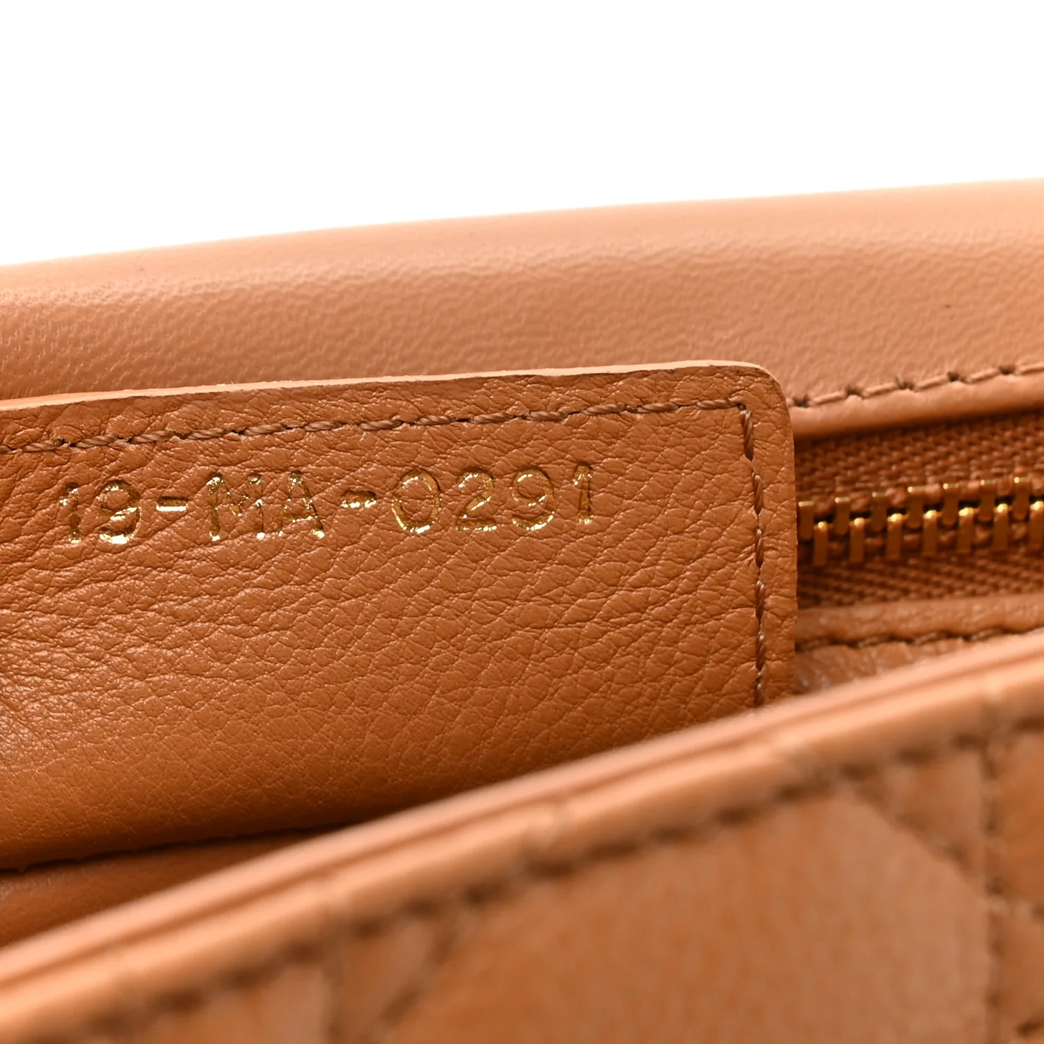 Calfskin Cannage Medium Caro Bag Tan - Image 7